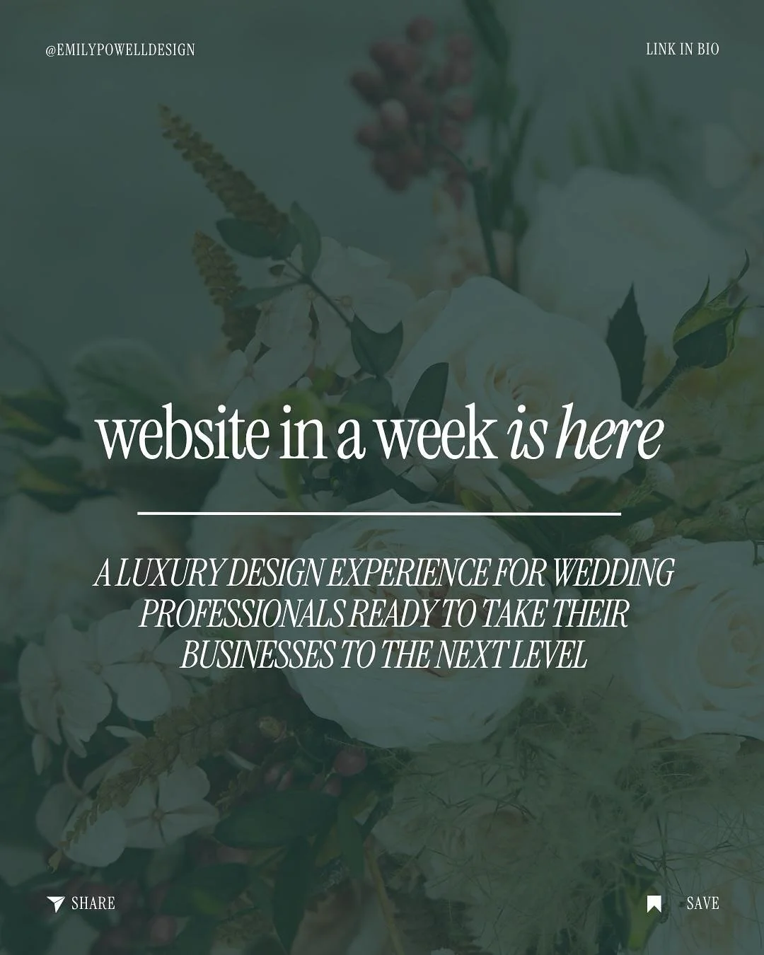 It&rsquo;s official&hellip;Website in a Week launches today! ✨

Wedding pros, your dream website doesn&rsquo;t have to take months or cost a fortune. In just five days, you&rsquo;ll walk away with:
🌟 A complete brand suite including your logos, colo