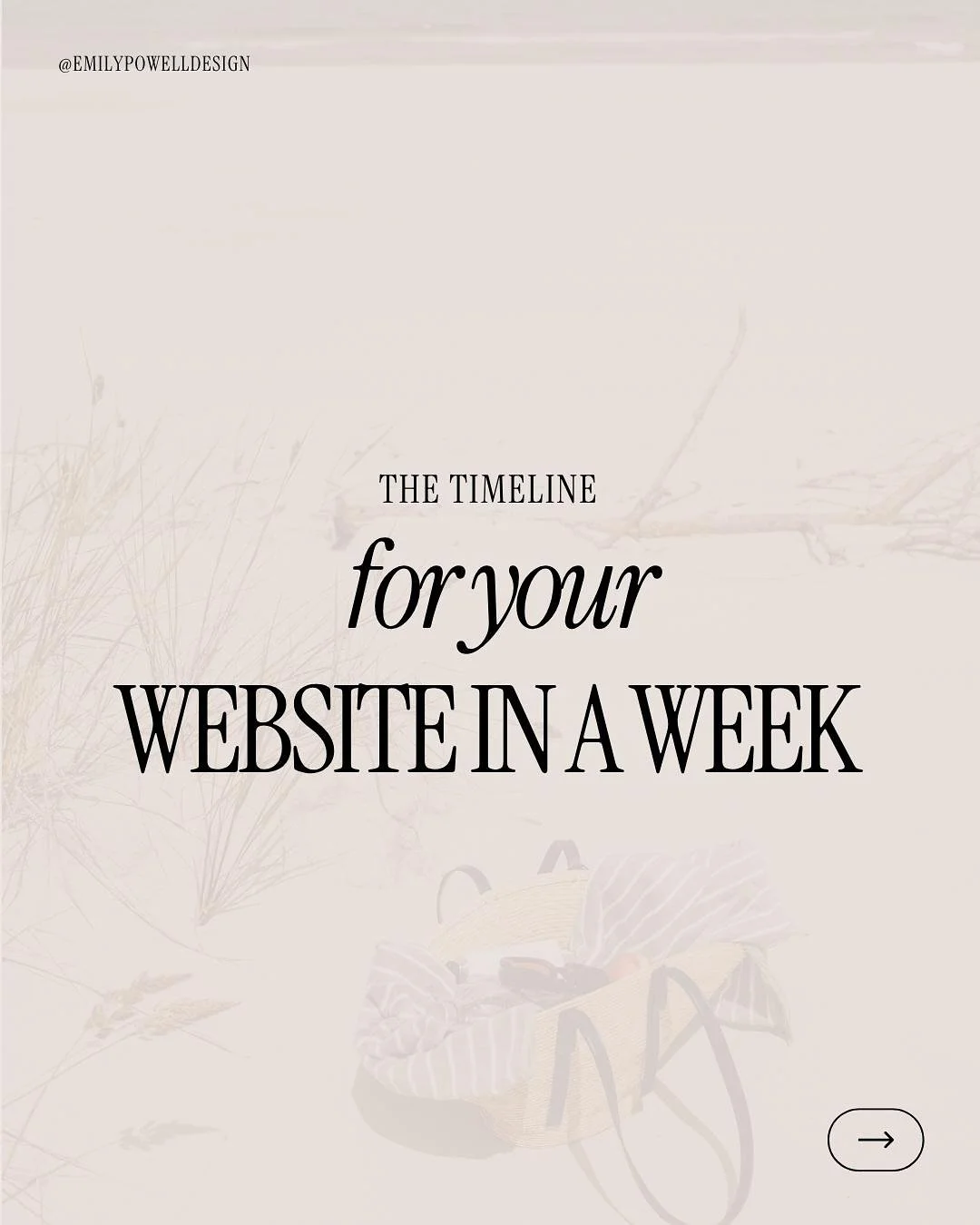 Your dream website, step by step. 🤍

By the weekend, you&rsquo;ll have a polished, professional website and brand suite ready to book your dream clients!

The first 4 spots are 60% off so don&rsquo;t wait&mdash; they won&rsquo;t last long. Comment W