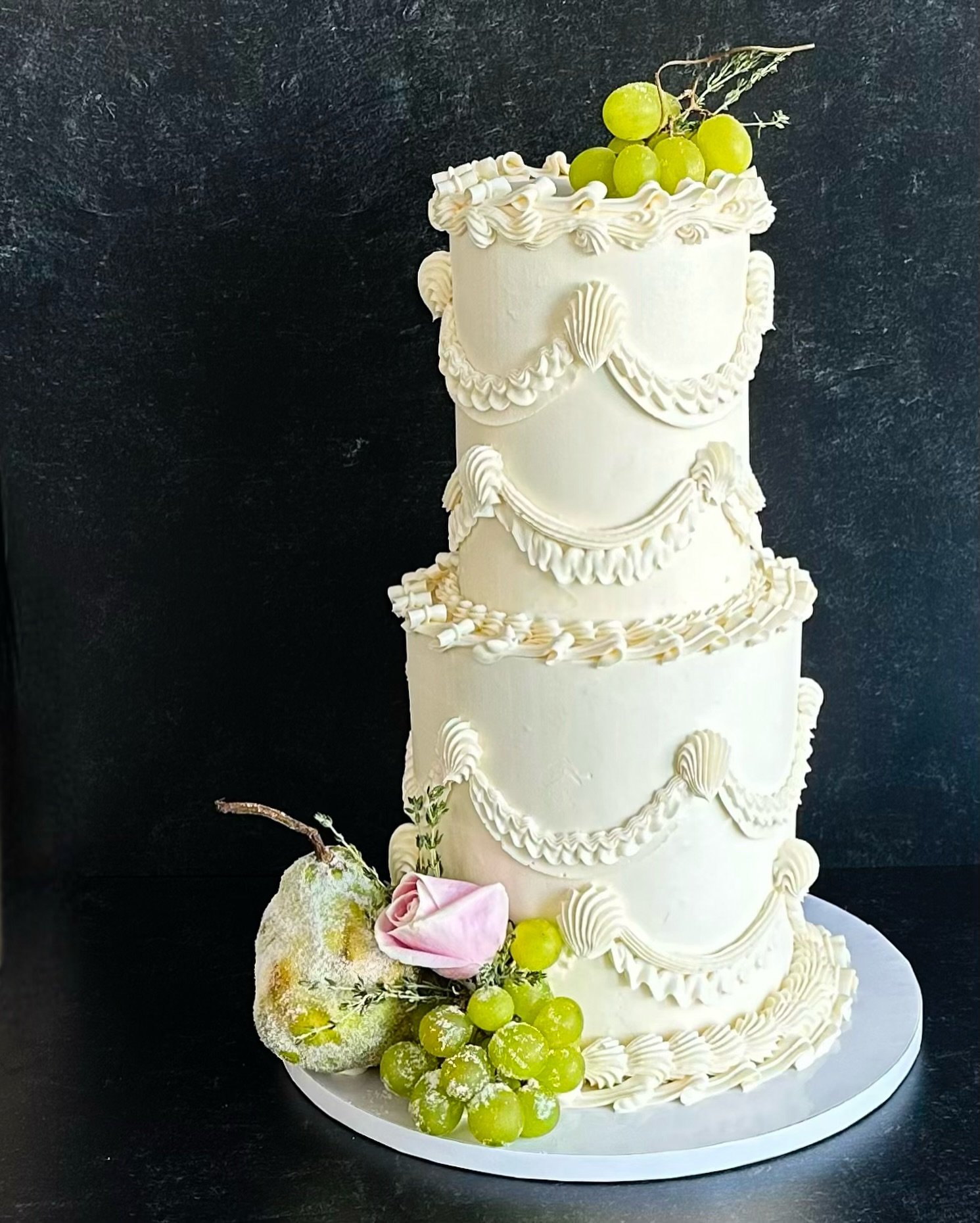 Cakes like this are my very favorite kind of cake to do, but also a bit challenging. Discerning when to stop adding the sugared fruit, and how to arrange it, becomes a lesson in restraint&mdash;while I want enough fruit to make a statement, I cannot 