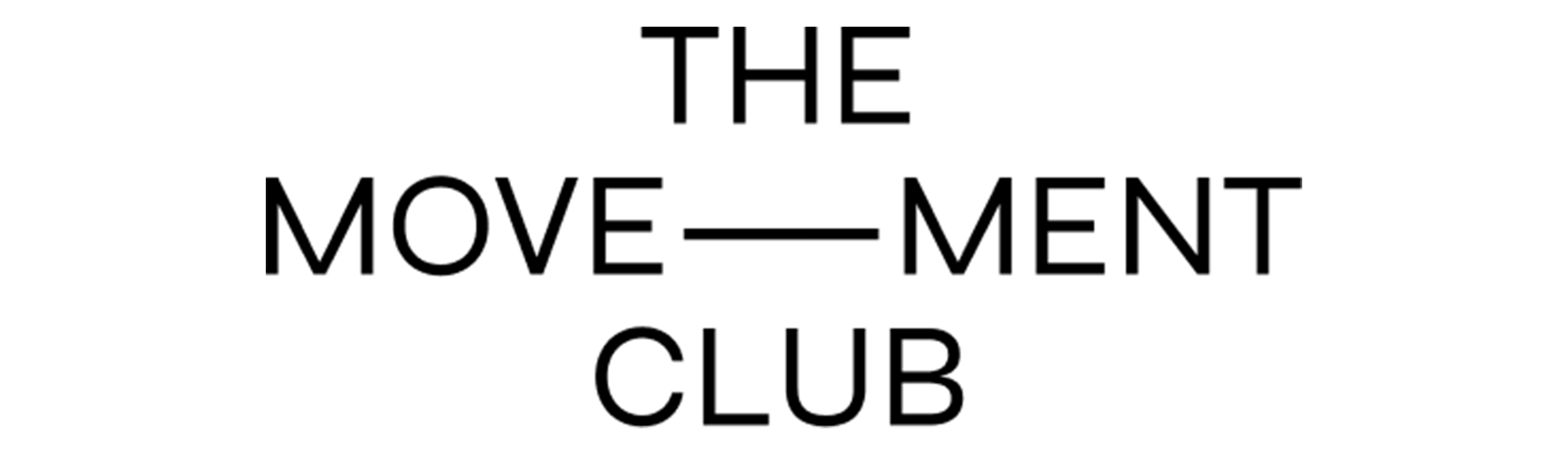 Text reading 'The Movement Club' with the word 'movement' stylized with a dash in the middle.