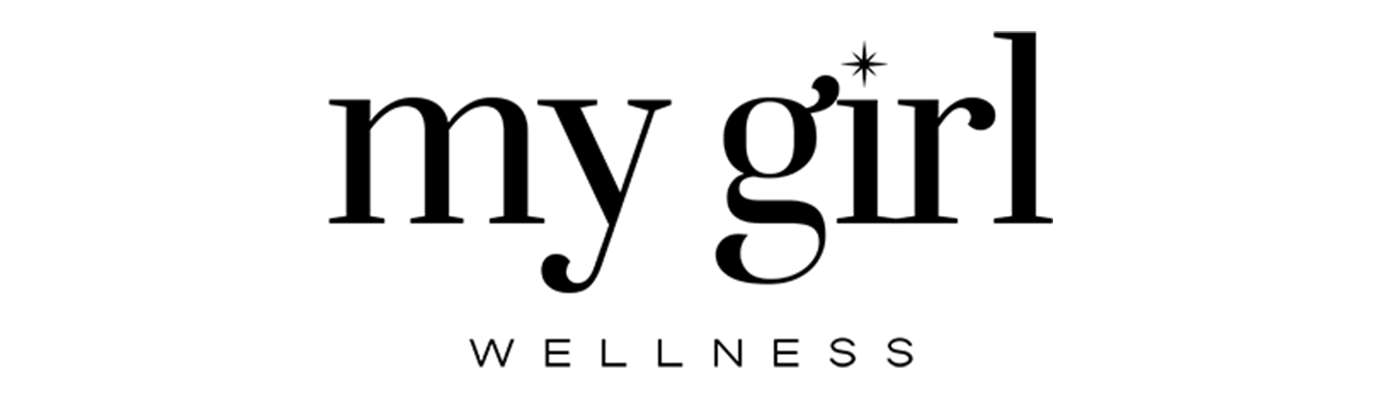 My Girl Wellness logo with stylized text and a small star-shaped accent on the letter 'i'.