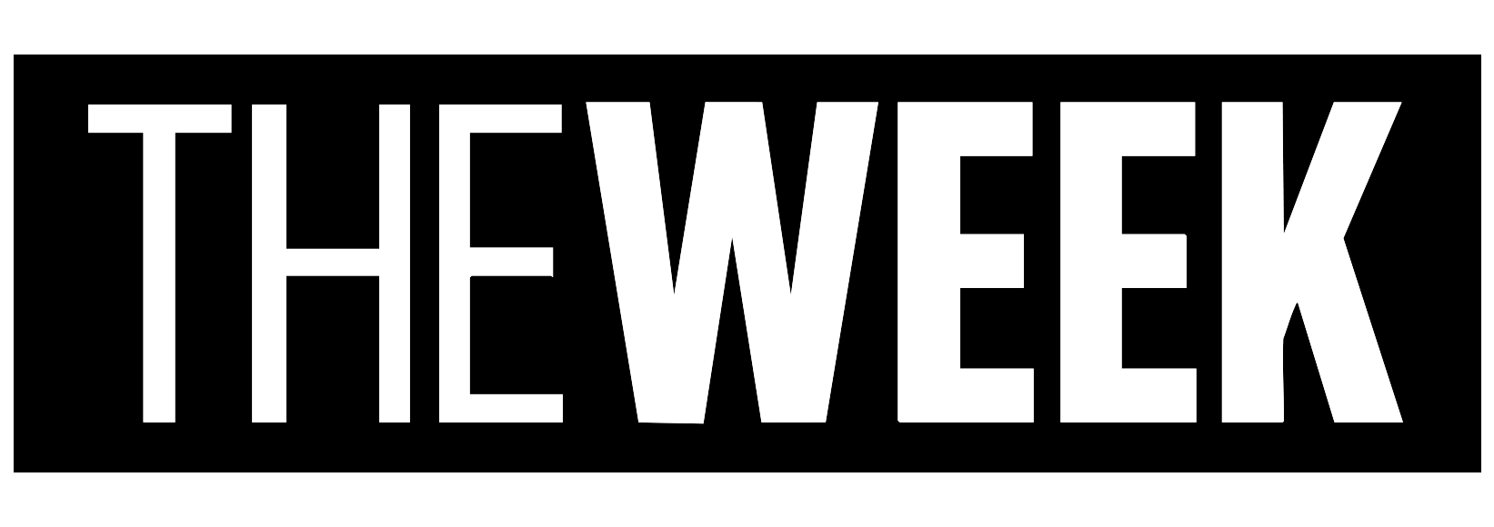 Black rectangular banner with white bold text reading 'THE WEEK'