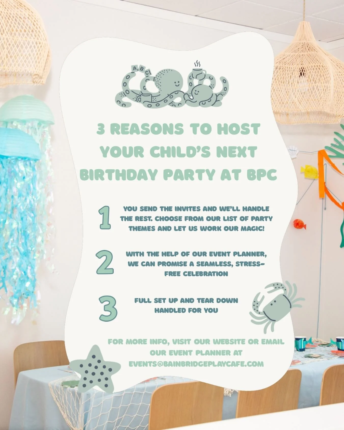 Looking for a fun place to celebrate your child&rsquo;s birthday? We have you covered! More information about packages and add-ons (like a private barista!) can be found on our website. 🥳