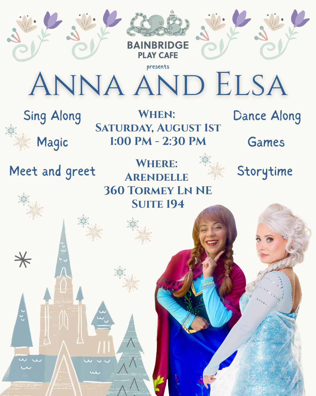 Anna and Elsa at Bainbridge Play Cafe