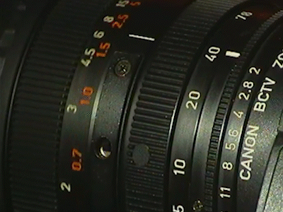 This GIF showcases the ikegami Canon Servo Zoom lens in use to showcase its use as promo for Dusty Rentals
