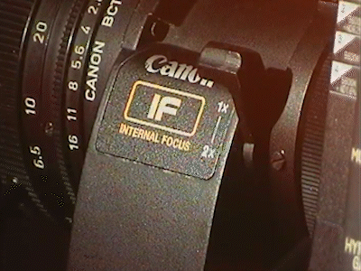 The Ikegami Canon servo Zoom lens extender being switched on and off to showcase its ease of use