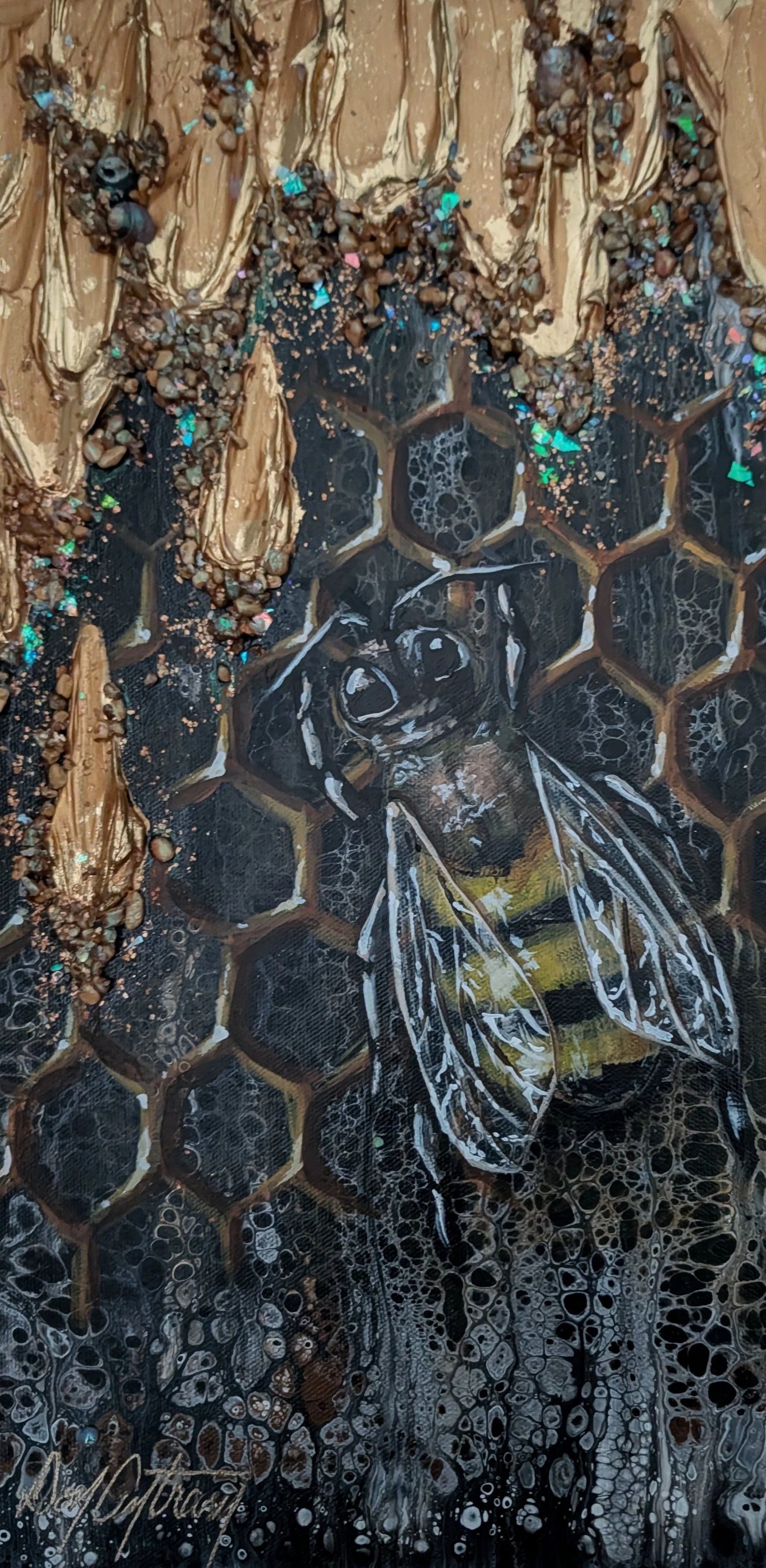 Hive of Gold   10" x 20" x 2"