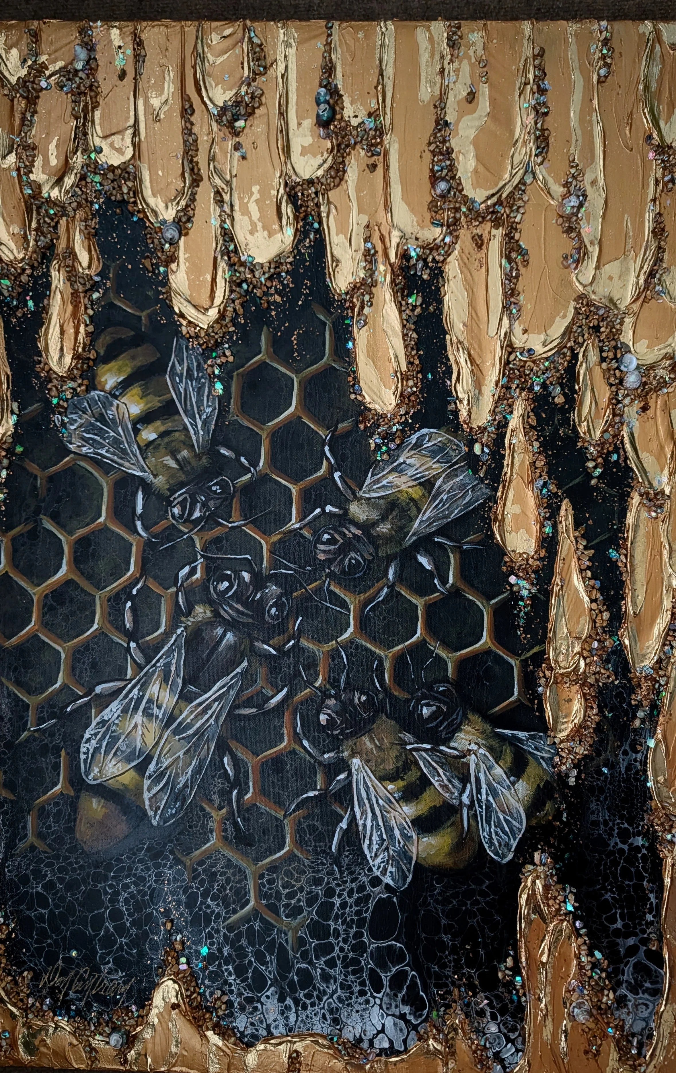 The Hive's Heart   34" x 36" x 2"