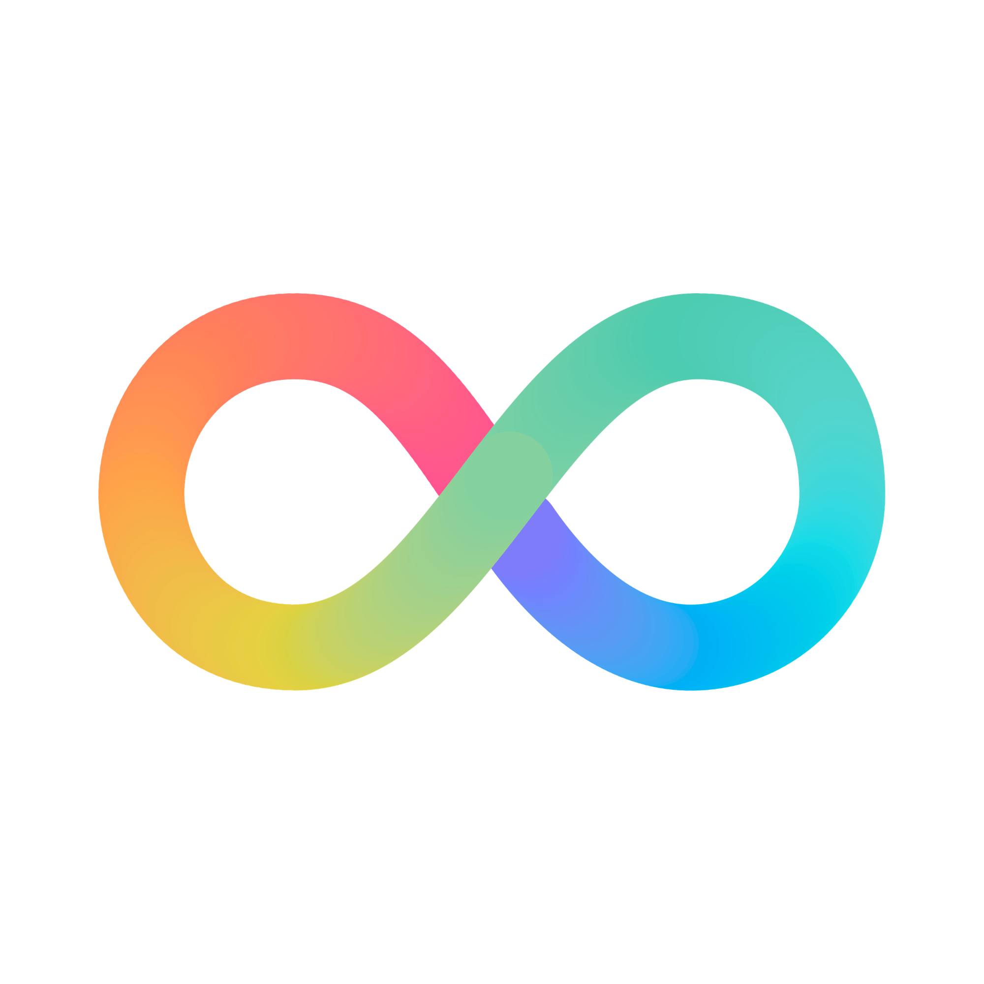 Rainbow infinity symbol, representing the full neurodiverse spectrum, including Autism (ASD), ADHD, dyslexia, Tourette's, and other presentations of neurodivergence