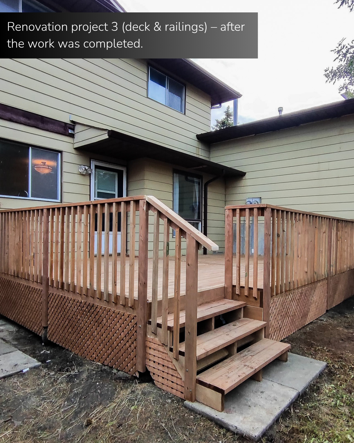 Renovation project 3 (deck & railings) - after the work was completed. 