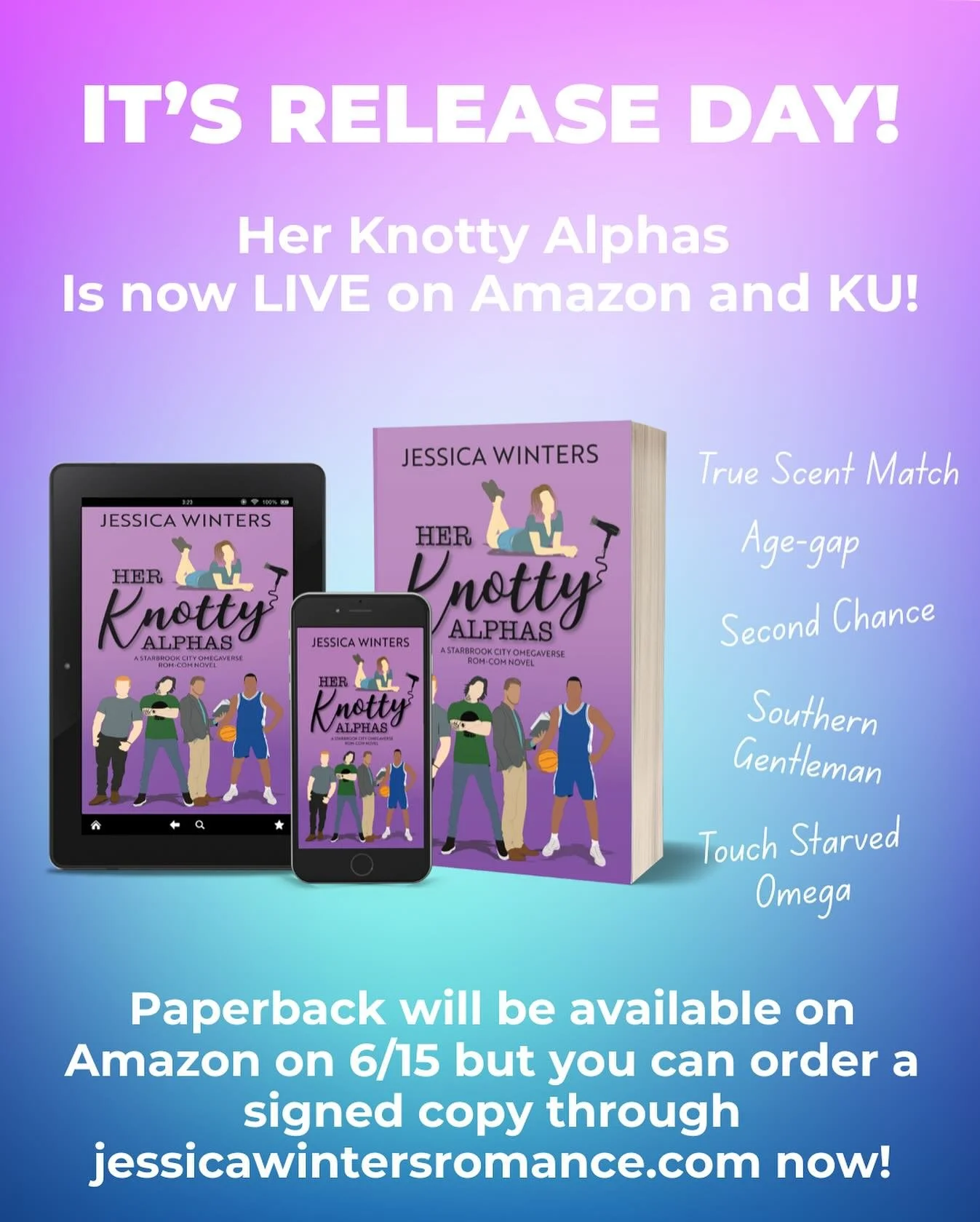Happy Release Day @jessicawintersromance!!!!!

Make sure you go get your copy of Her Knotty Alphas, you won&rsquo;t be disappointed! 

#authorservices #jessicawinters #herknottyalphas #omegaverseromance #reverseharem #knottynesters #releaseday #newre