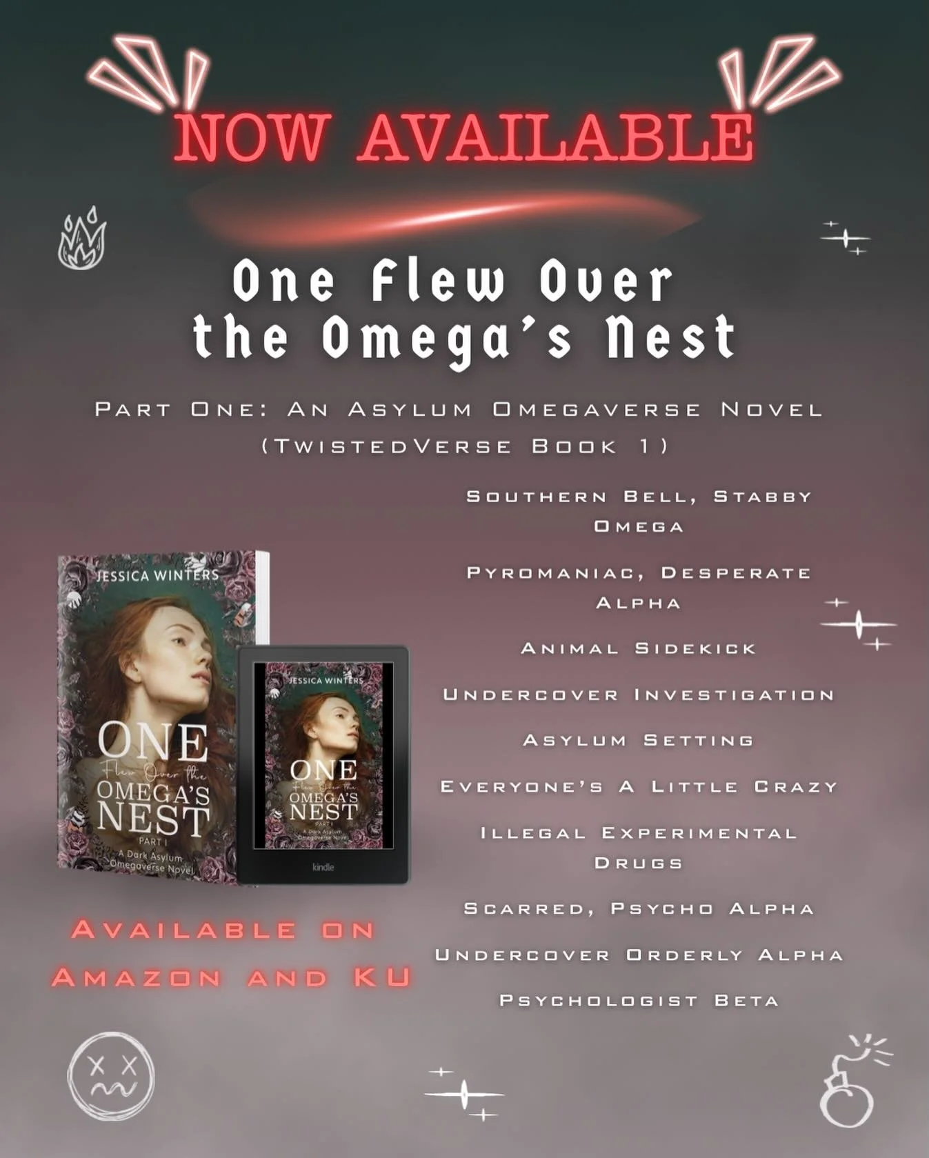 Happy Release Day @jessicawintersromance 

Who&rsquo;s ready for a roller coaster? Run&hellip;don&rsquo;t walk! 

#caauthorservices #jessicawinters #oneflewovertheomegasnest #reverseharem #omegaverse #insaneasylum #suspense #comical #romcomvibes #rel