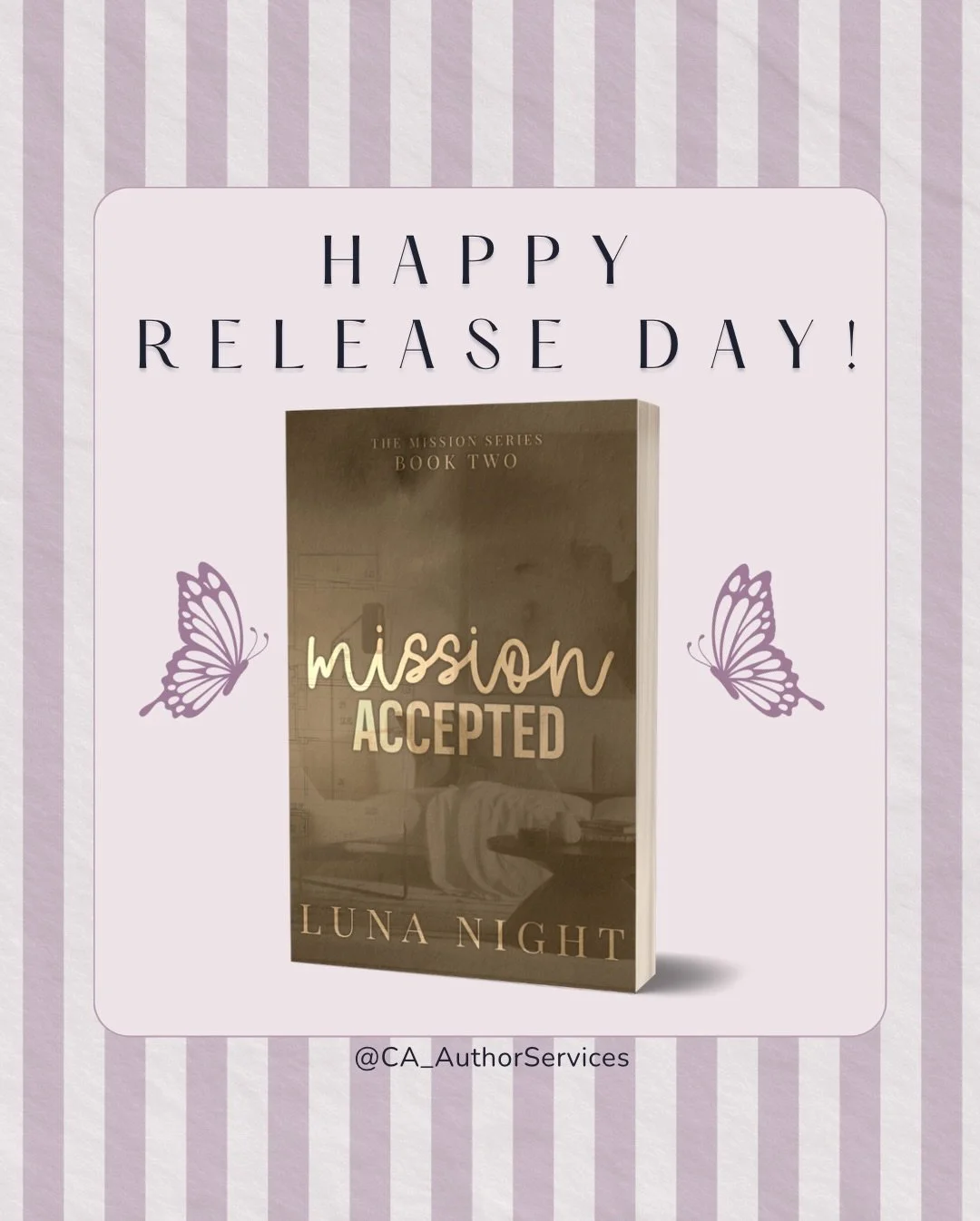 Happy Release Day @lunanxghtauthor! 

I am so proud of you! 

Ready to give into book 2 of the Mission Series? Mission Accepted is now available! 

#caauthorservices #newrelease #happyreleaseday #themissionseries #lunanightauthor