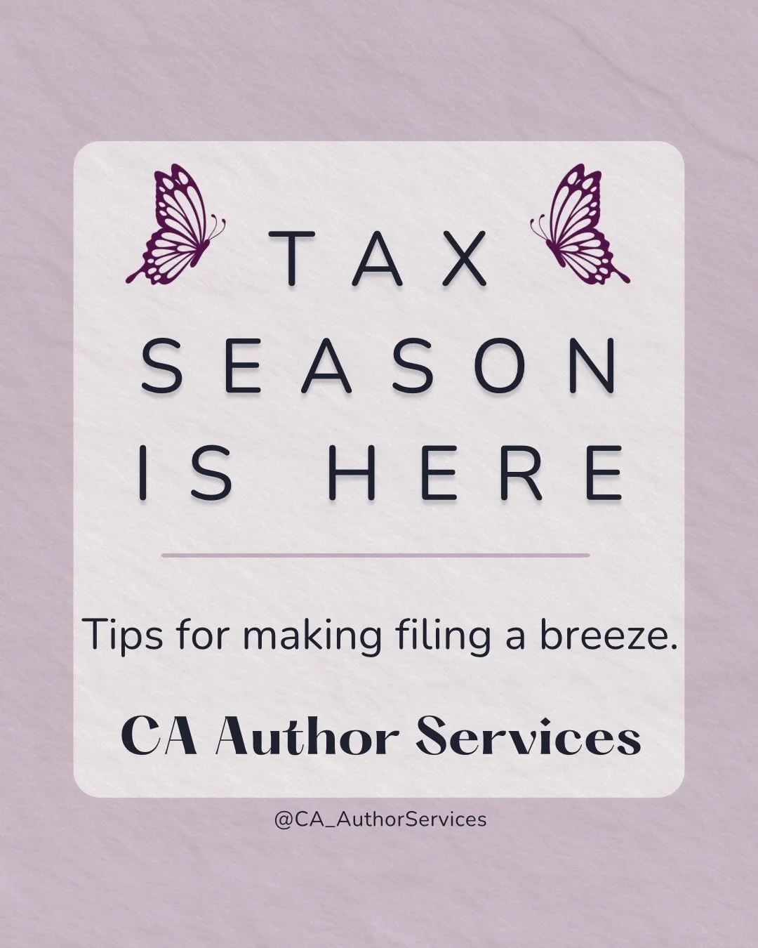 Tax season doesn&rsquo;t have to be chaotic. 

If you&rsquo;re writing, publishing and selling books&mdash;you&rsquo;re a business. 

That means there are plenty things you can write off, and systems you should have in place. 

Message me if you want