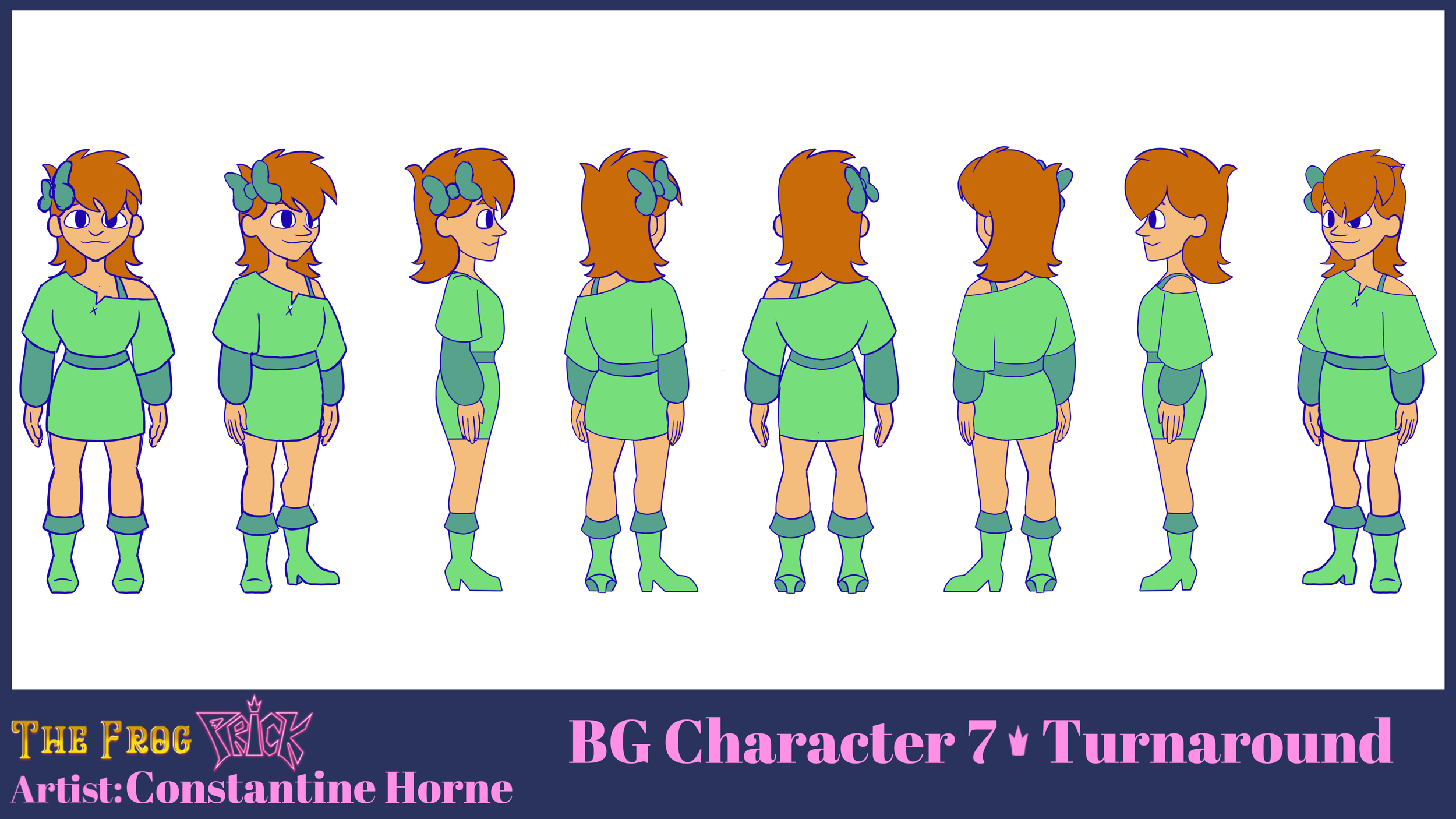 For this BG character specifically, I was too make a full turnaround because she was gonna have a fully animated sequence in one of the shots of the film.