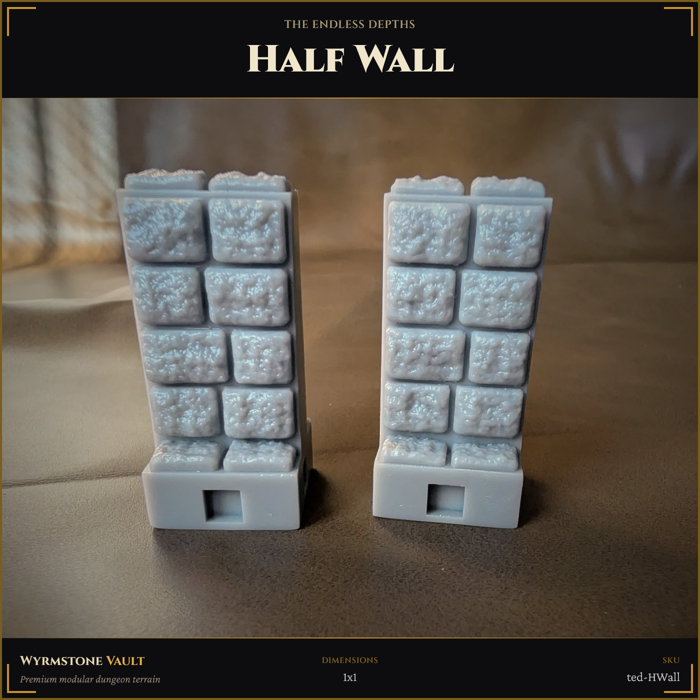 Standard Half Wall (1x1) - Unpainted