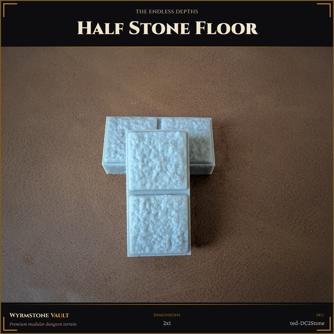 Half Stone Floor (2x1) - Unpainted
