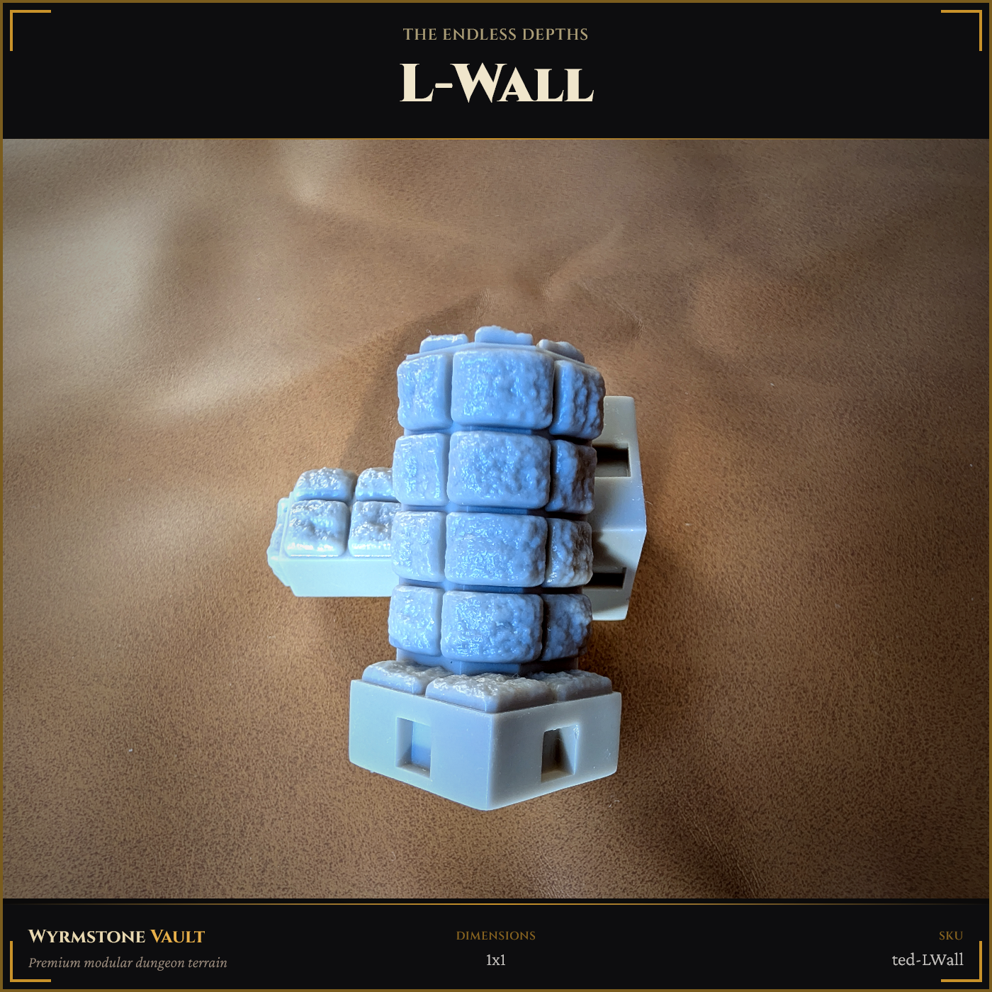 L-Corner Wall (1x1) - Unpainted