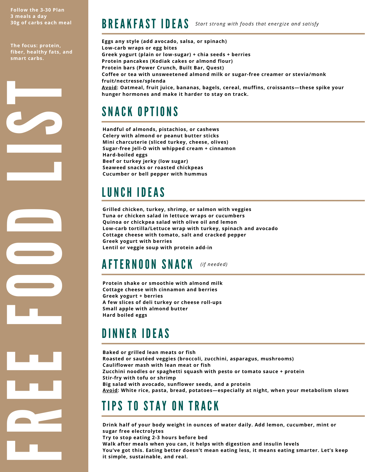 Free Food List