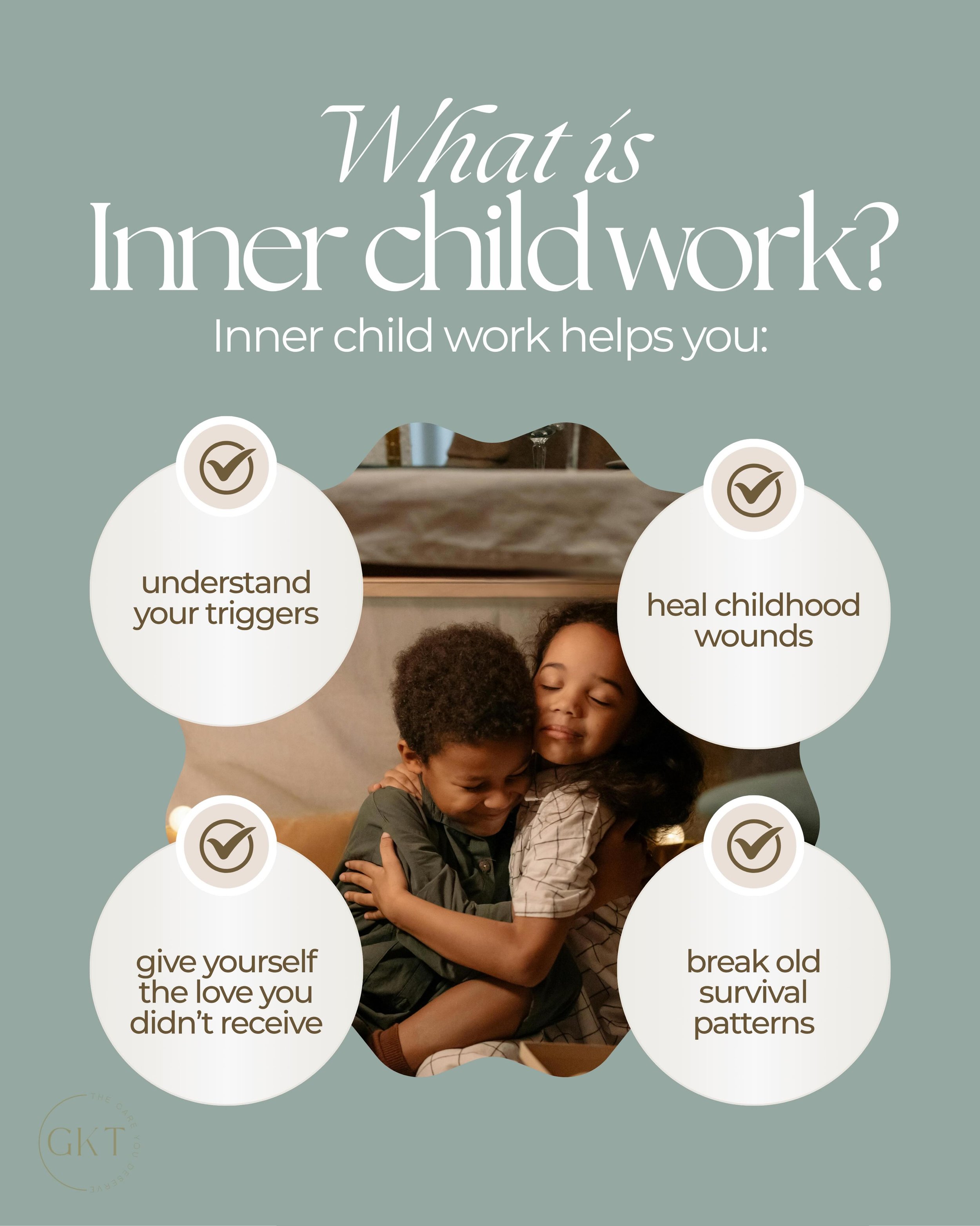 Inner child work is really about reconnecting with the version of you that had to survive things you were never supposed to carry alone.

It&rsquo;s learning why you shut down, people please, overreact, avoid love, fear rejection, or stay in survival