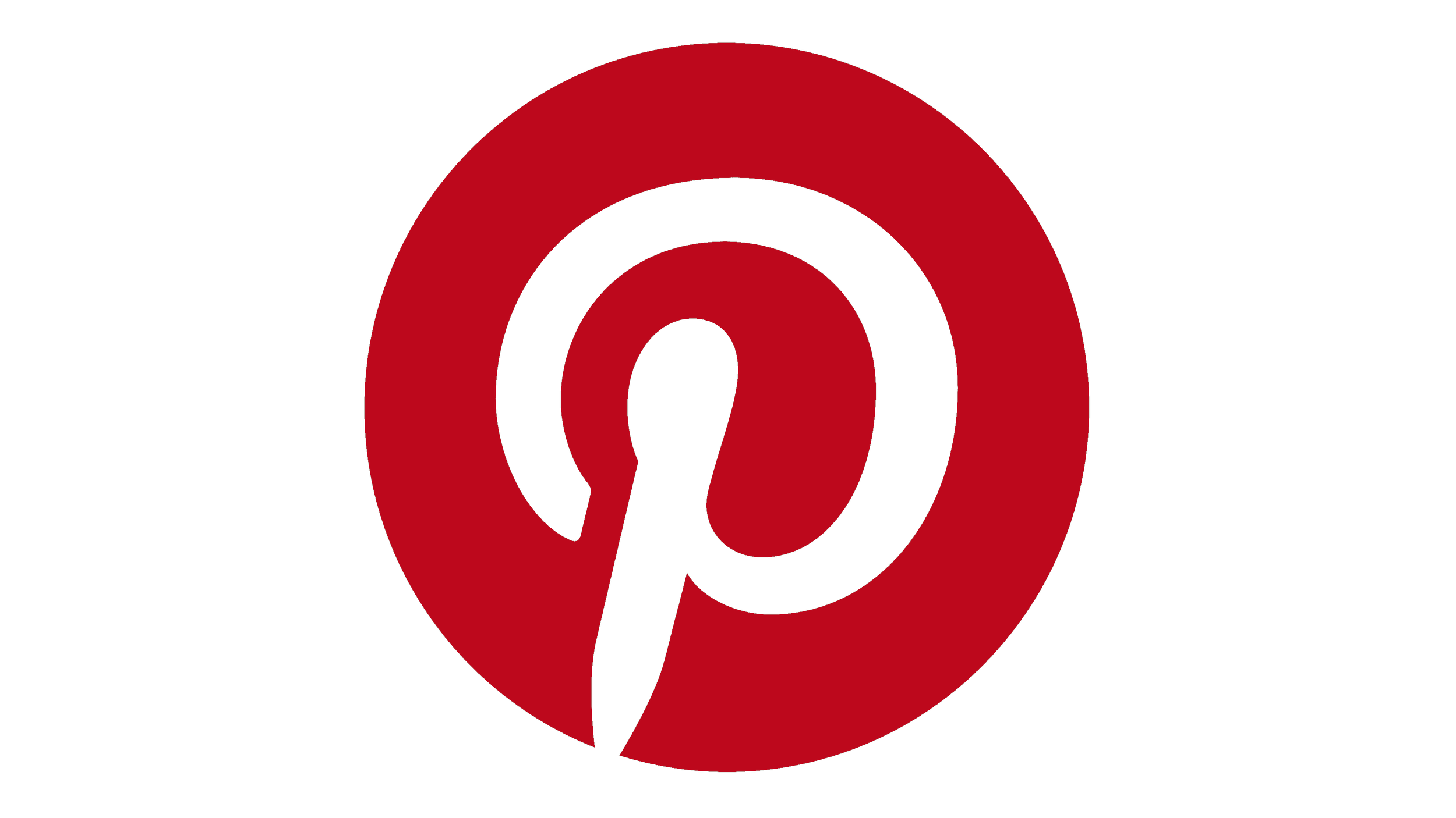Pinterest logo with black and red colors, featuring a stylized lowercase 'p' inside a red circle.