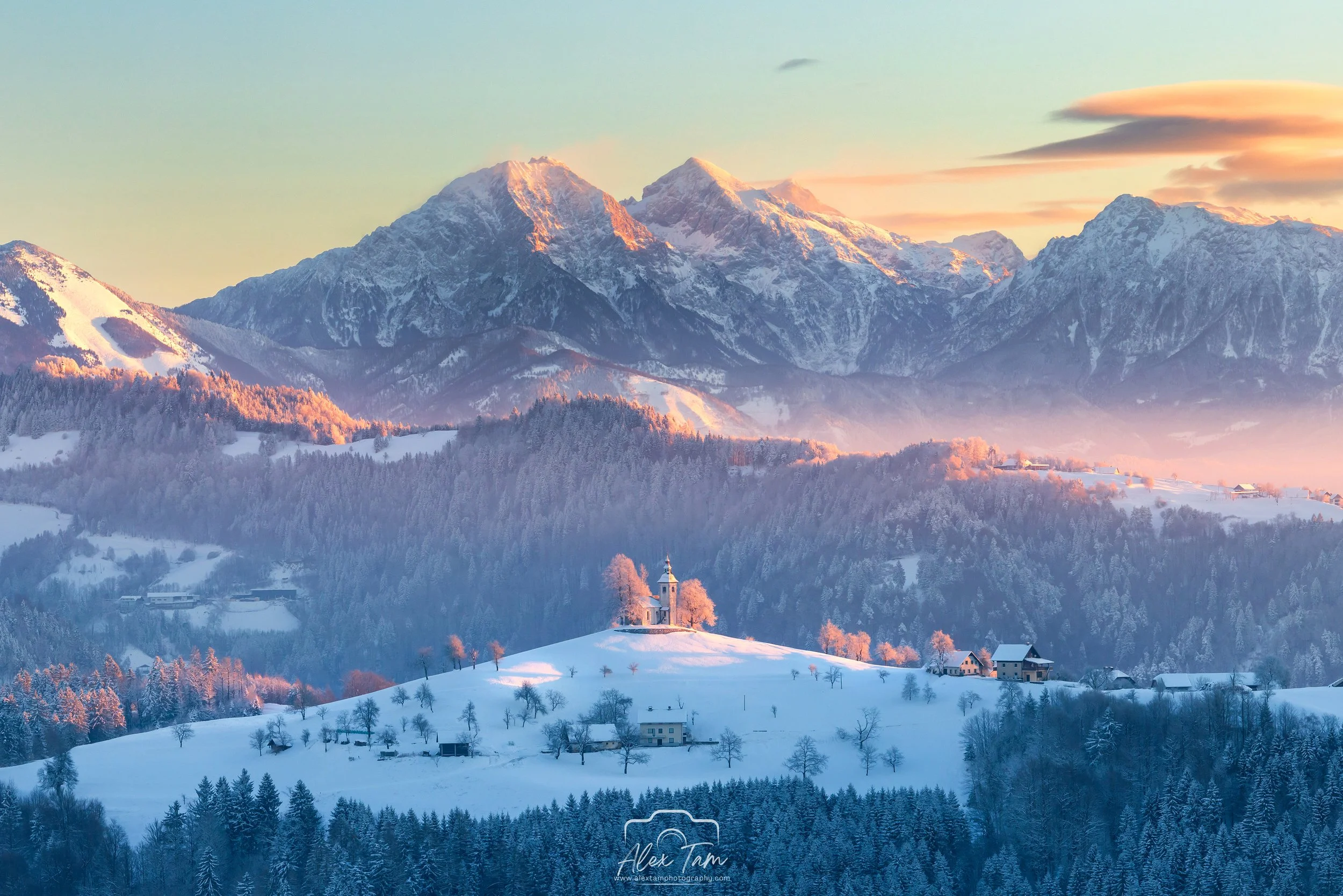 Little church under Julian Alps