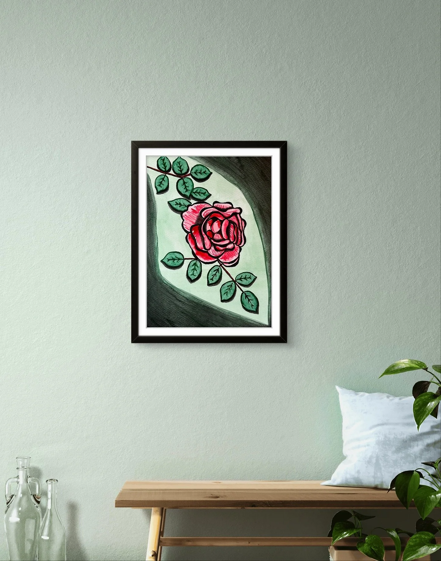 Mom&rsquo;s Rose garden is always a haven. The colors and shapes of each rose and petal are captivating to me.🌹 

Original painting available at link in bio.

#mixedmediaart #watercolor #charcoal #painting #contemporarypainting #abstractpainting #mo