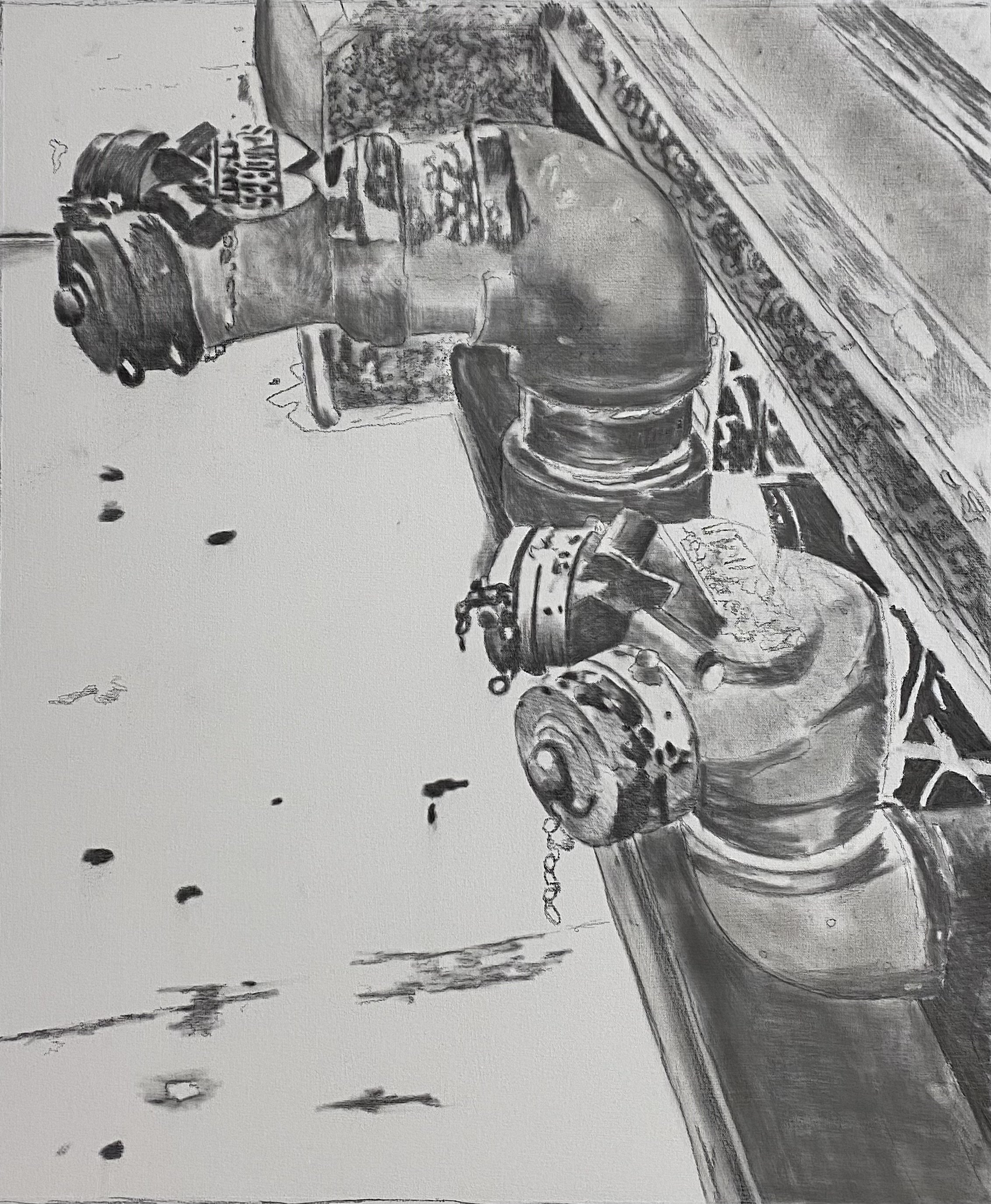 Untitled, charcoal on canvas, 30 in. x 25 in., 2025