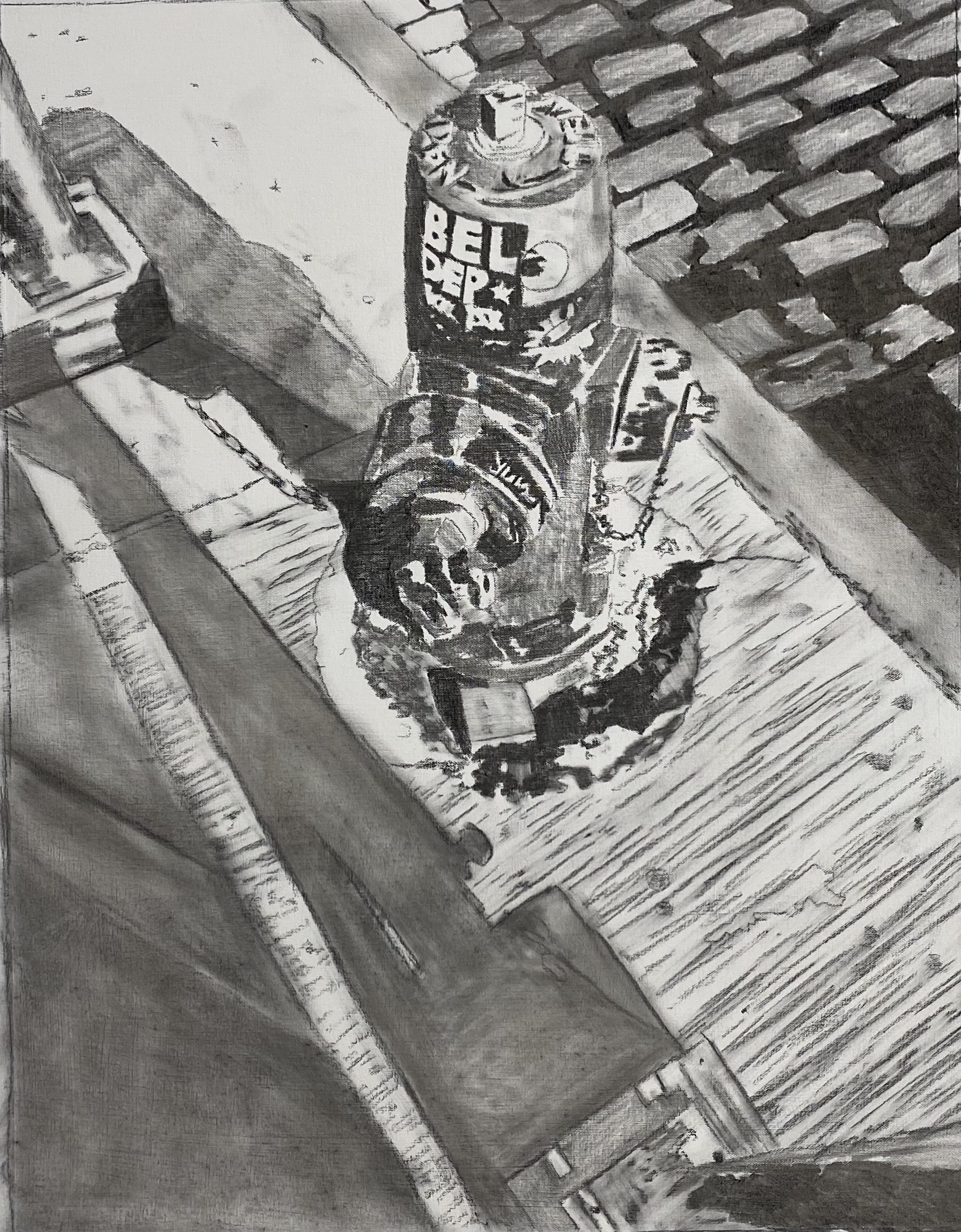 Untitled, charcoal on canvas, 26 in. x 20 in., 2025