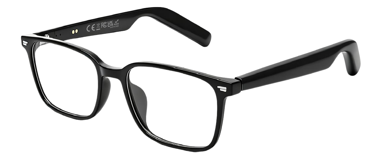 Black glasses with dark lenses