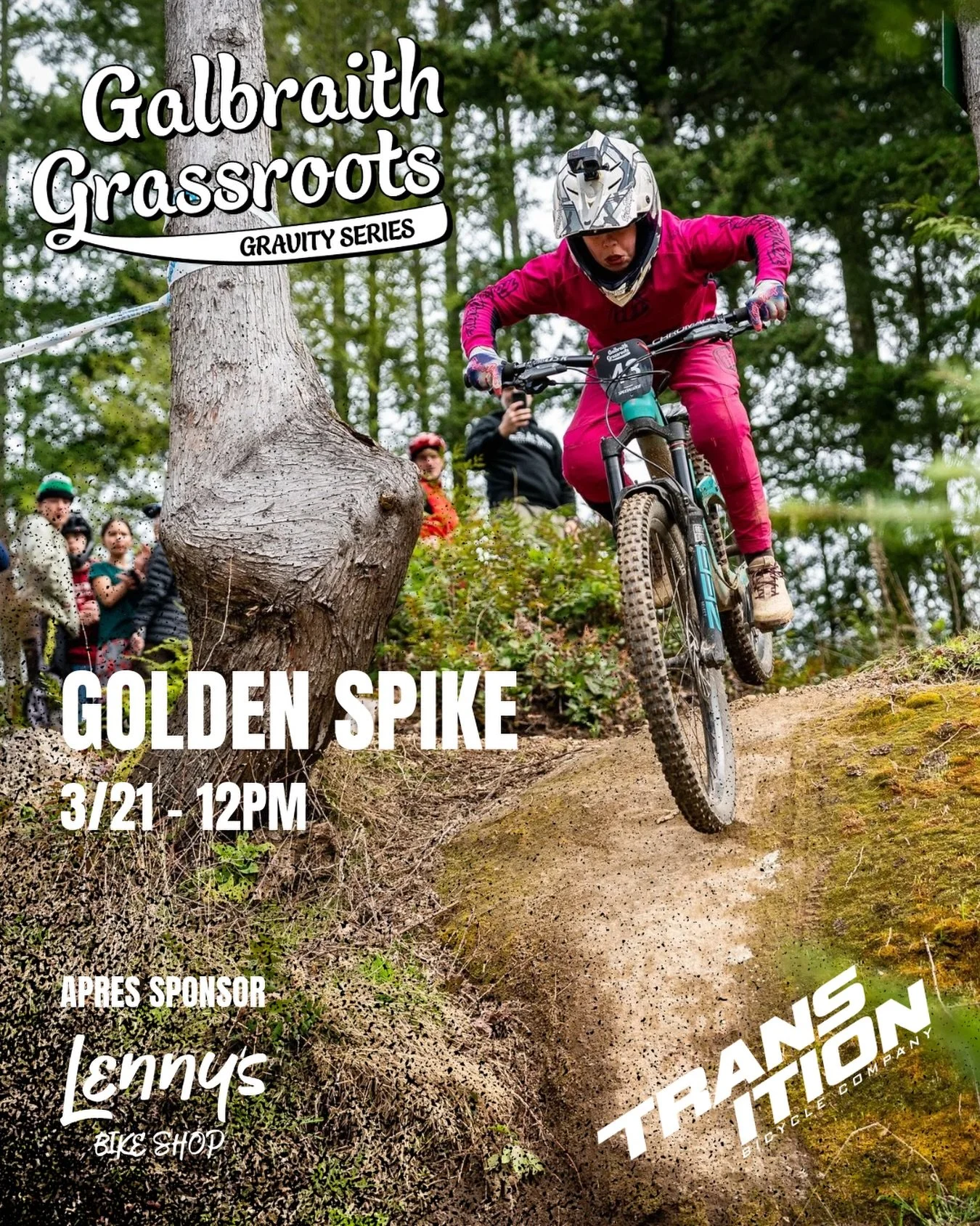 Race 1 of our 2026 Galbraith Grassroots Gravity Series is tomorrow at 12PM on Golden Spike! Huge thanks to our title sponsor @transitionbikes and the apr&eacute;s sponsor @lennysbikeshop. Looking forward to seeing everyone out there and don&rsquo;t f