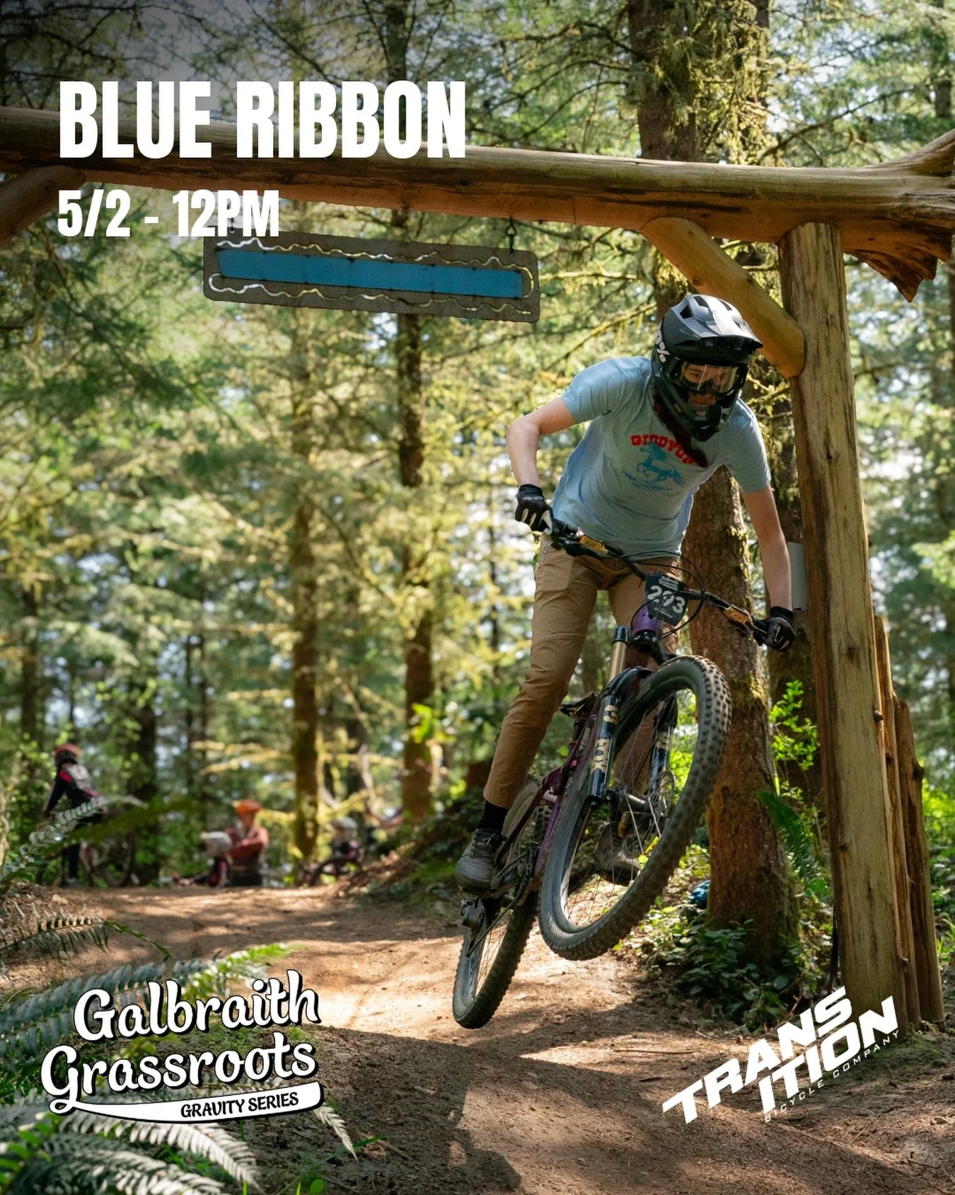 Our 6th and final race of our 2026 Galbraith Grassroots Gravity Series is Satruday 5/2 at 12PM on Blue Ribbon! Huge thanks to our title sponsor @transitionbikes for also sponsoring this race and the awards and raffle at the @transition_outpost. Don&r