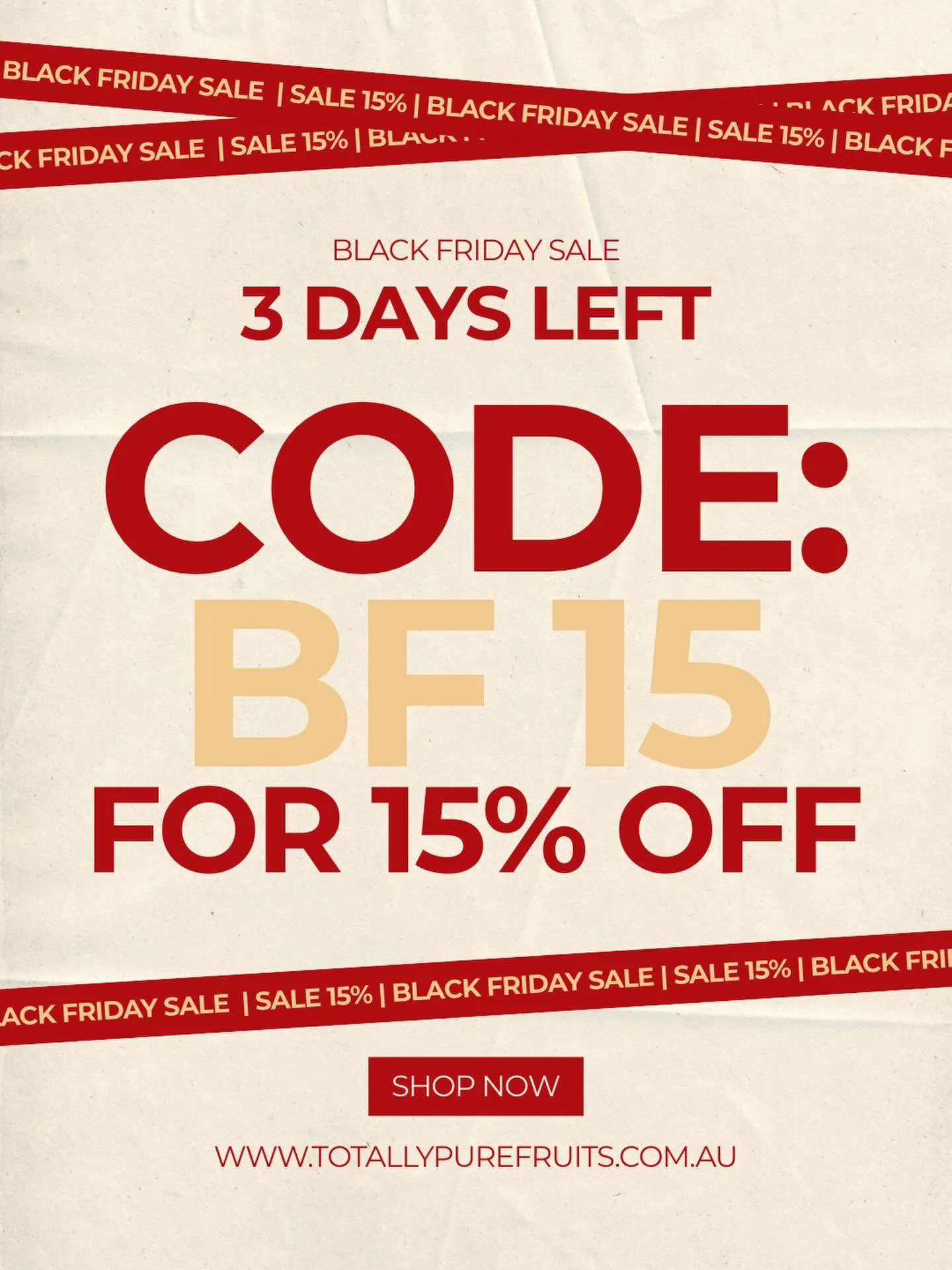 3 days left to shop our biggest sale of the year 🥳

Use code: BF15 for 15% off at checkout 🥰