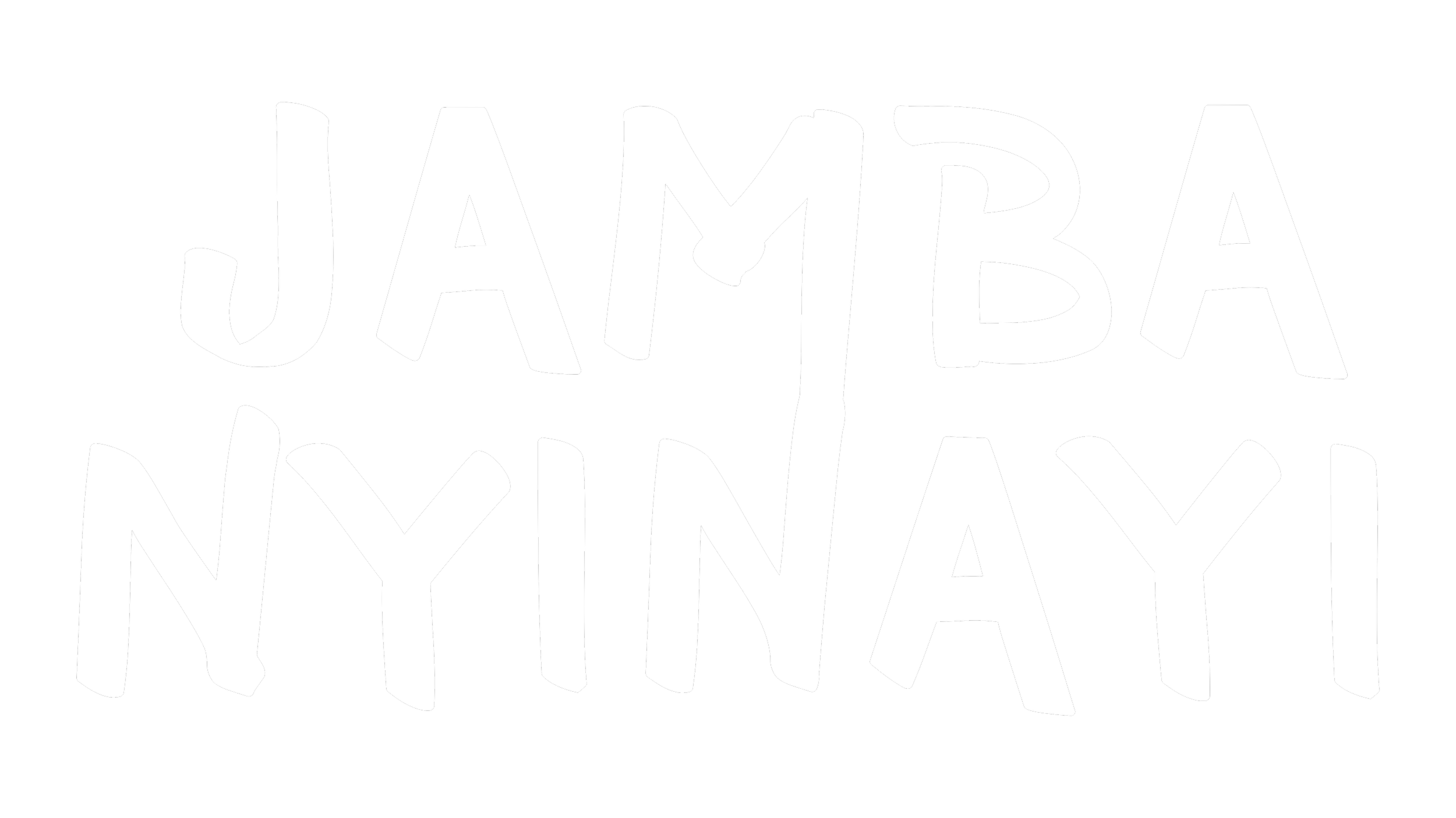 Handwritten text in white on a black background reading JAMBAYI MAY.