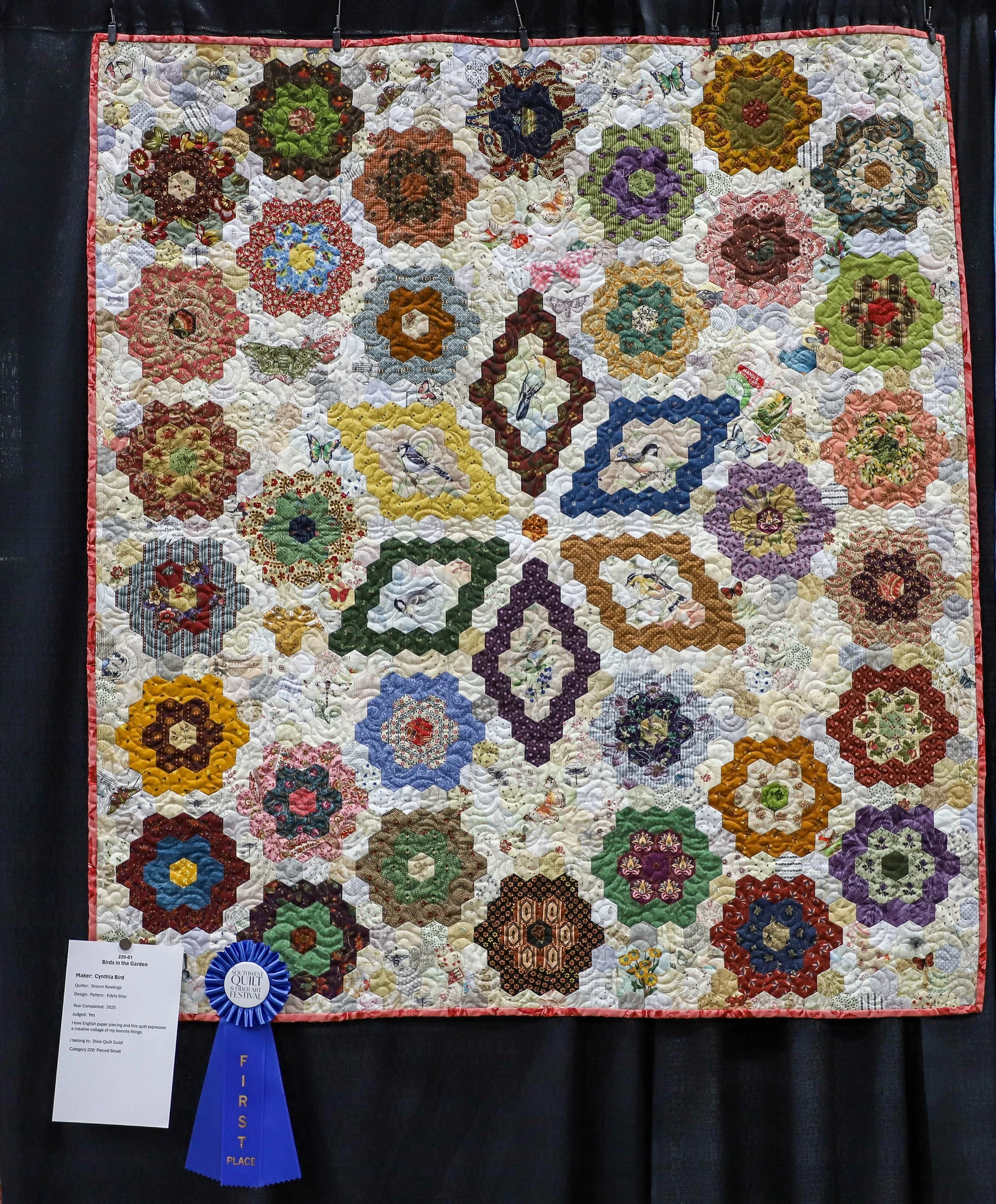 Pieced Small 1st Place - Cynthia Bird- Birds in the Garden