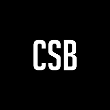 Black background with the white text 'CSB' in the center.