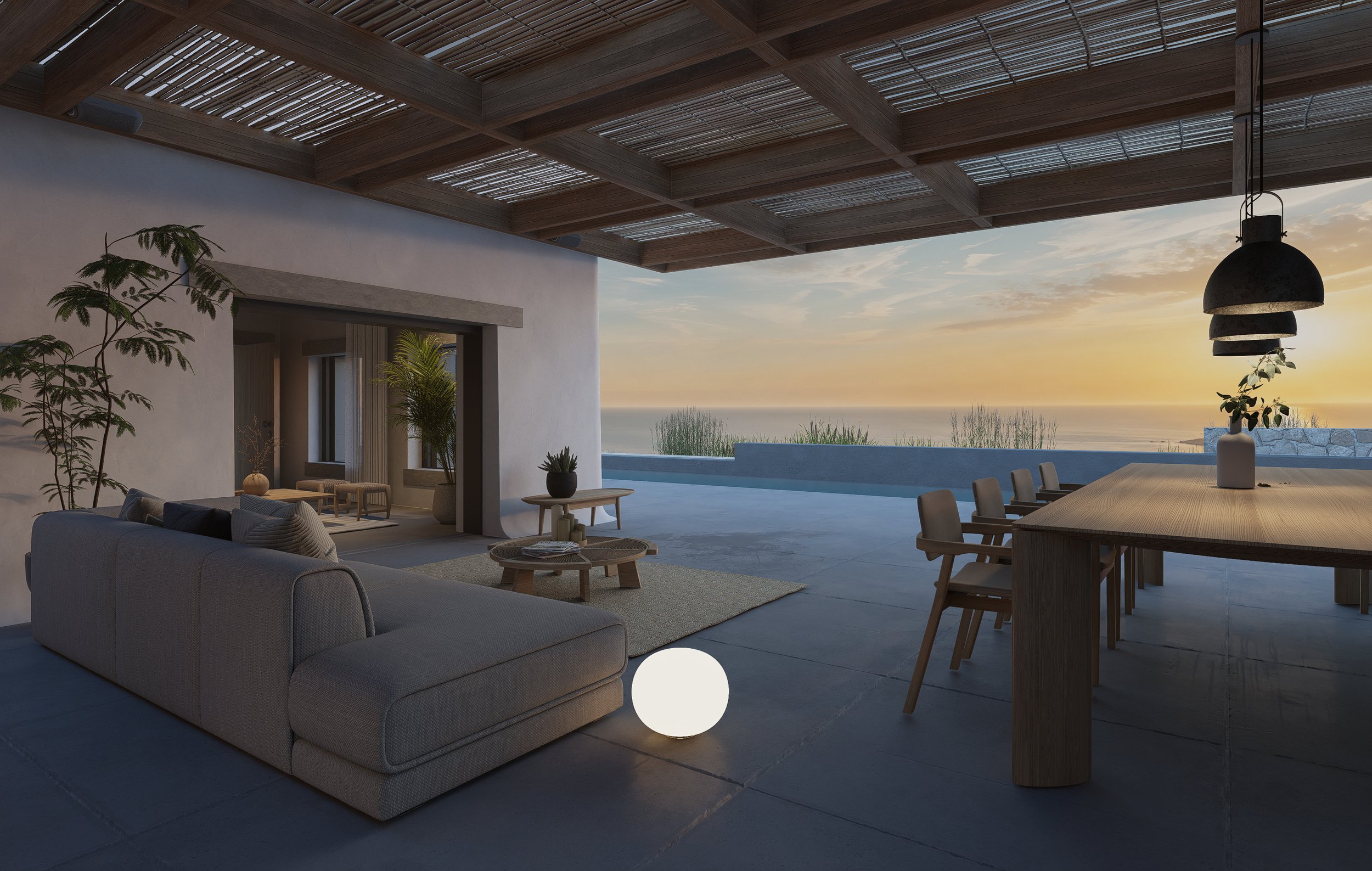 villa in mykonos 3d renderings