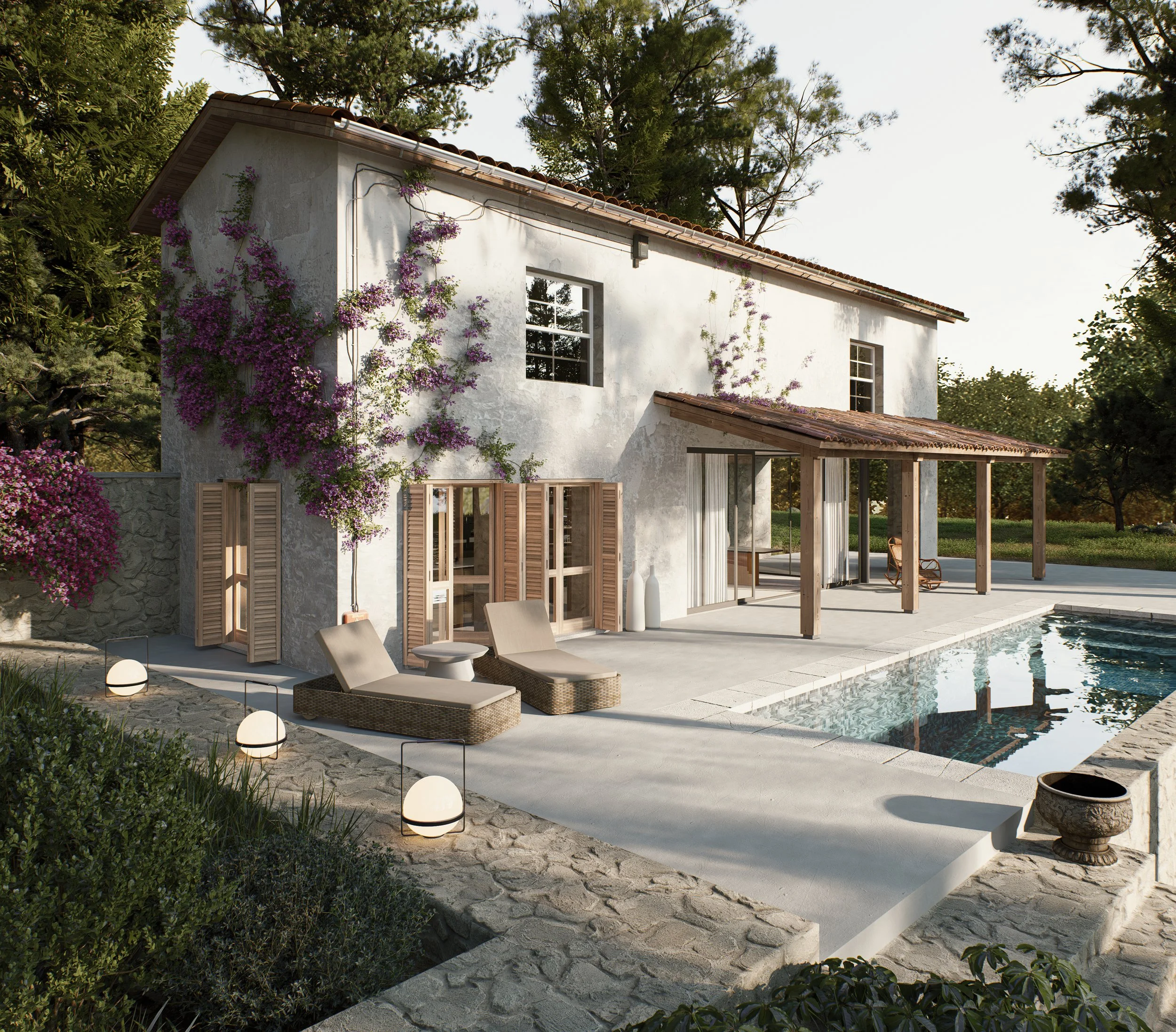 Country House 3D Renderings - Blending History & Modernity