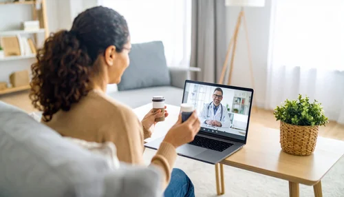 Patient having telehealth appointment