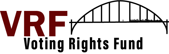 Logo for the Voting Rights Fund with graphic silhouette of the iconic Edmund Pettus Bridge.