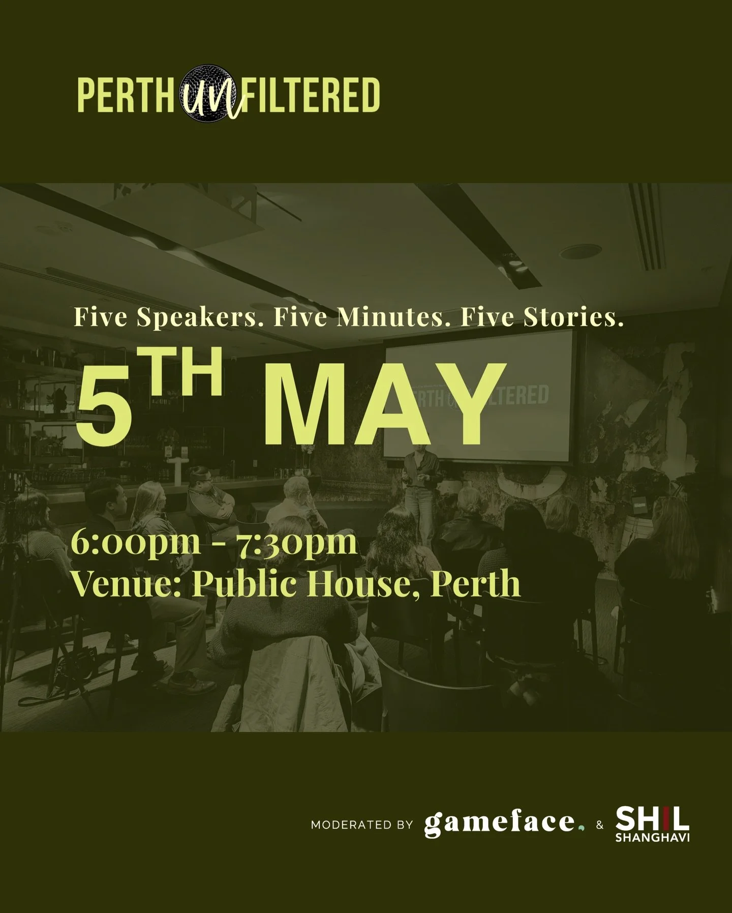 Perth! 📣Your next event is 5th May and we&rsquo;re back to the Public House! 

You know what to do .. book those tickets and get it into your calendar. 📅 

#perthunfiltered #perthevents