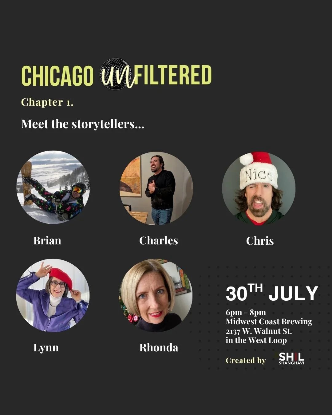 Five speakers. Five stories. Ready for another unforgettable night.

Meet the five incredible speakers taking the stage at our very first Chicago Unfiltered event 👏

Each brings a unique story, lived experience, and perspective that has the power to