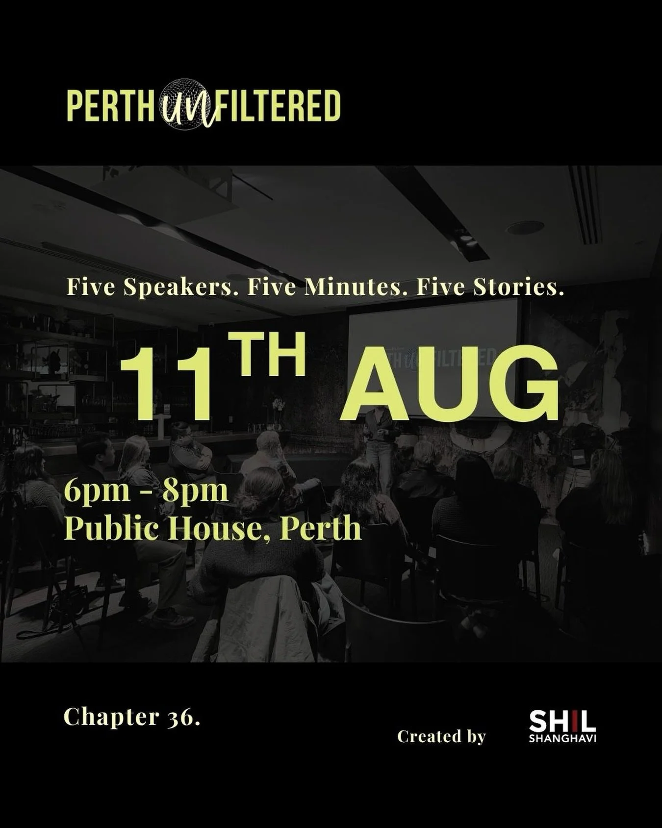 What if one night could change the way you see your own story?✨

Chapter 36 is almost here🙌

👉Next Tuesday, 11 August, join us @publichouseperth in Perth for an evening of unforgettable storytelling, where five ordinary people share extraordinary m