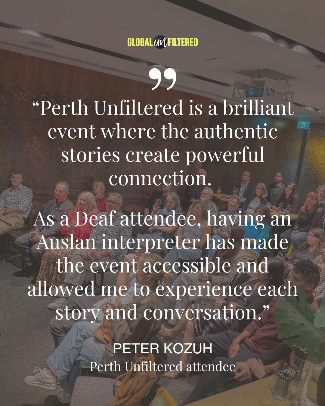 A powerful story should be something everyone can experience💛

Peter&rsquo;s words are such an important reminder of why creating an inclusive and accessible space matters✨

Connection becomes even more meaningful when everyone has the opportunity t