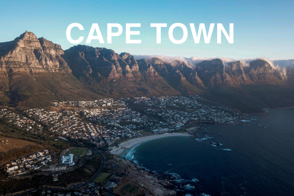 Aerial view of Cape Town and Table Mountain