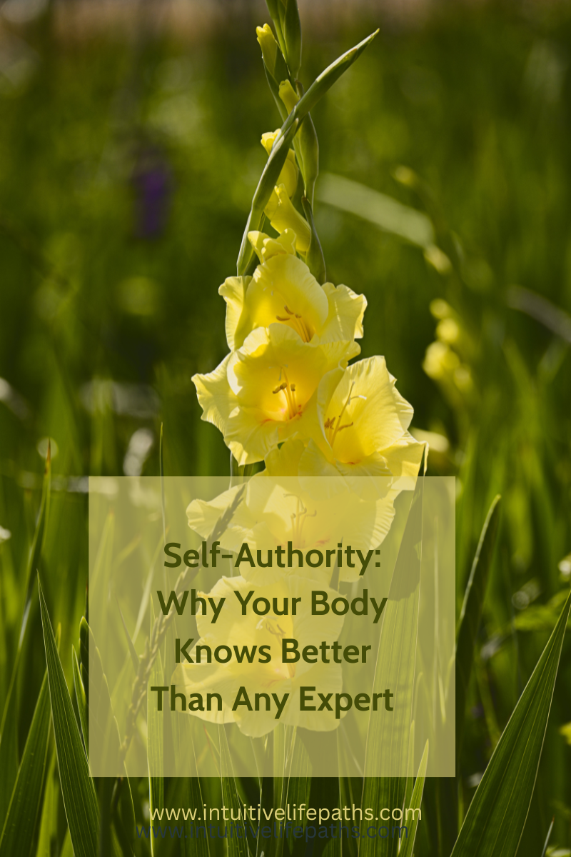 woman's body wisdom and self-authority represented by a flower