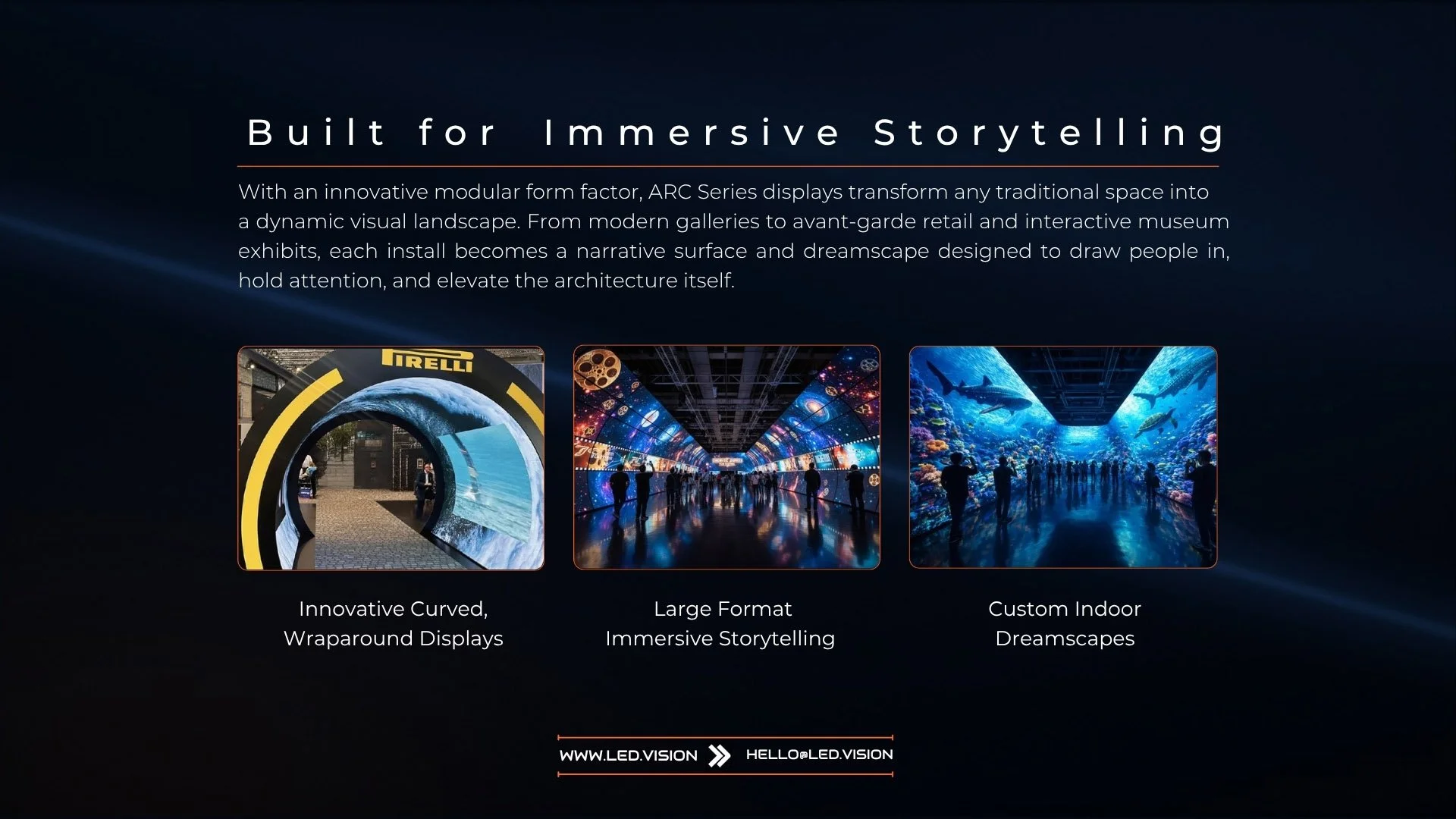 immersive LED display in curved wraparound