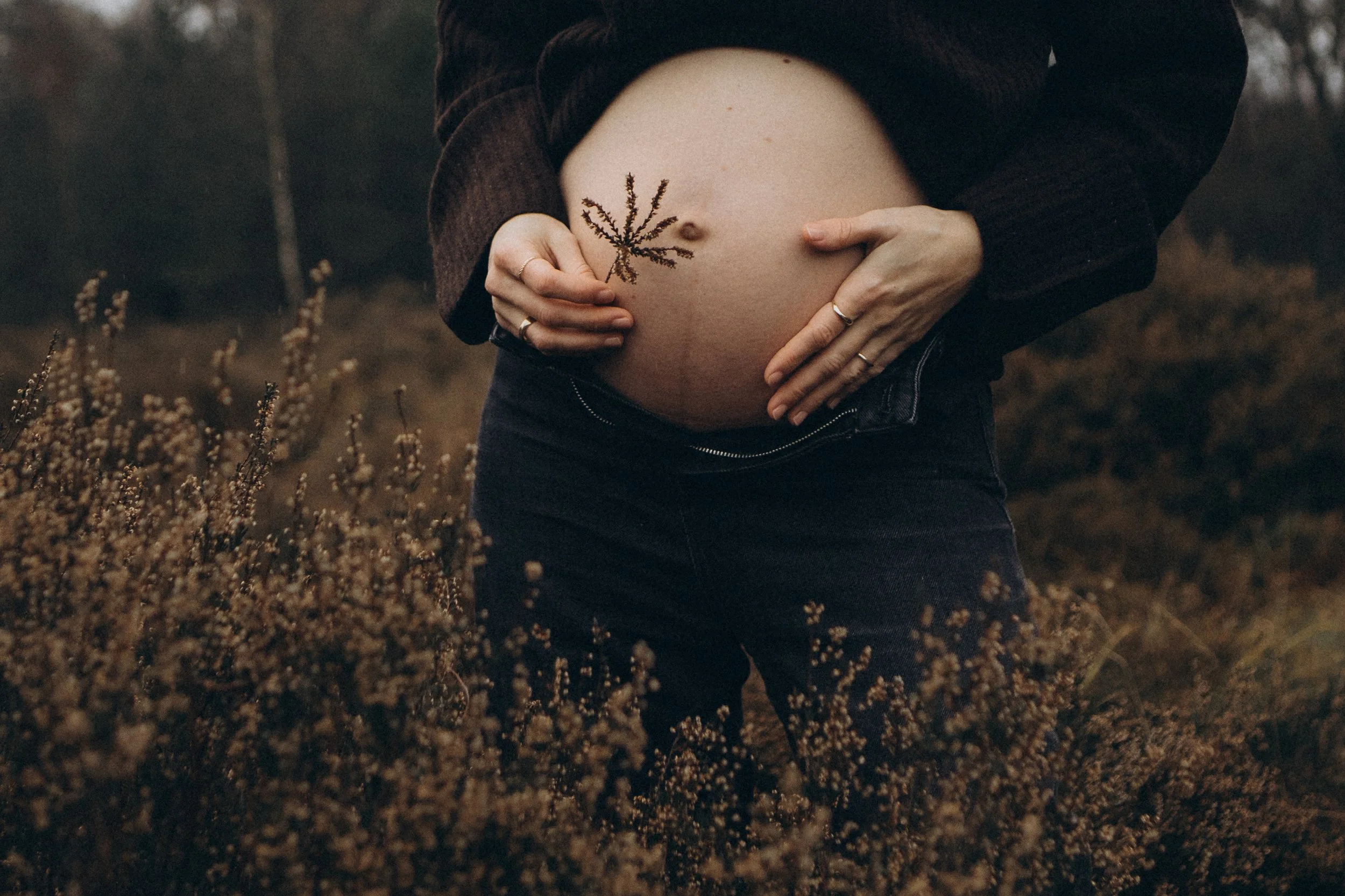 Schwangerschaft Fotoshooting in den Holmer Sandberge