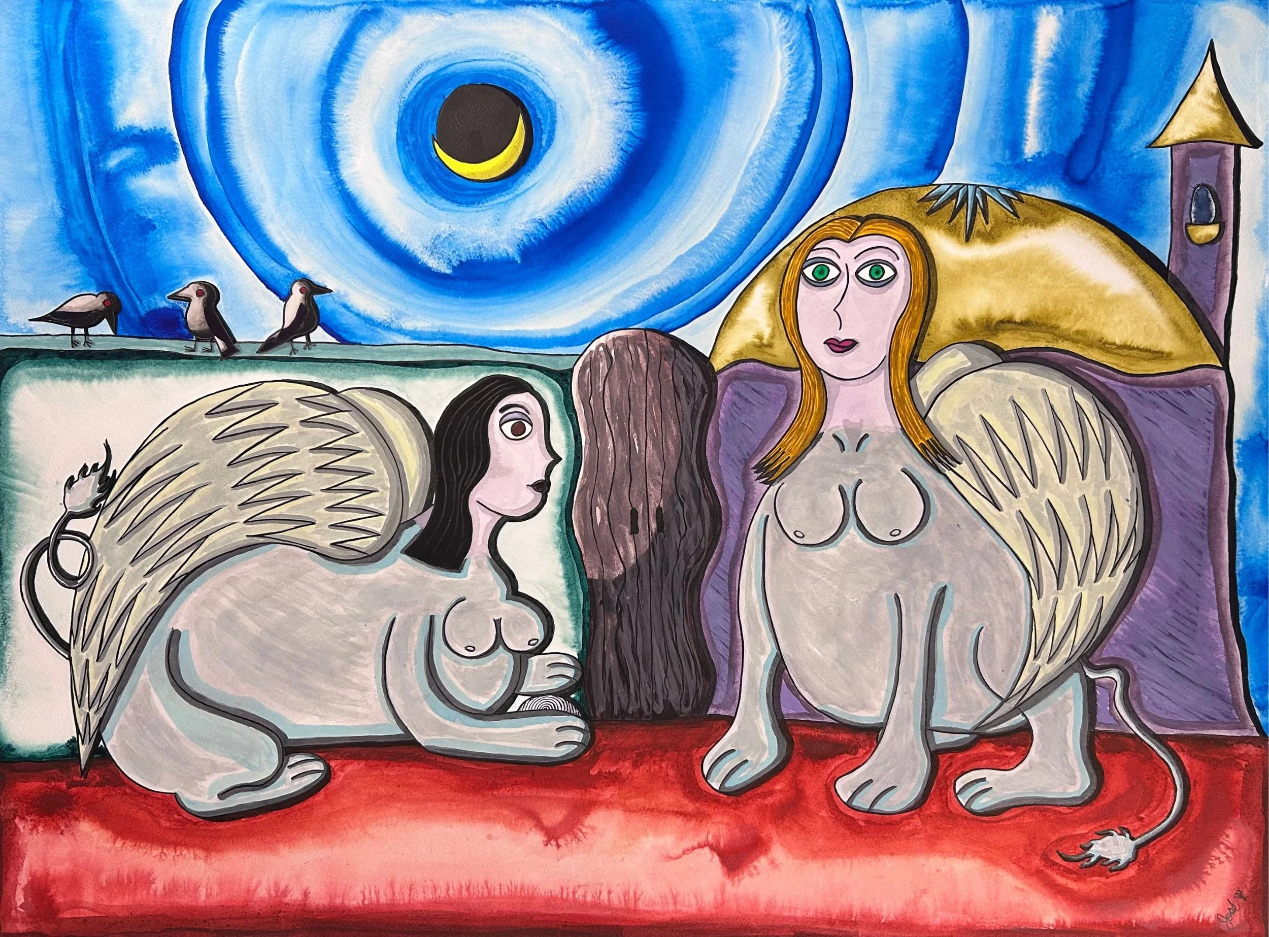 Eanna, 2025 - 76.5 x 56.5cm - Watercolor & ink in cotton paper