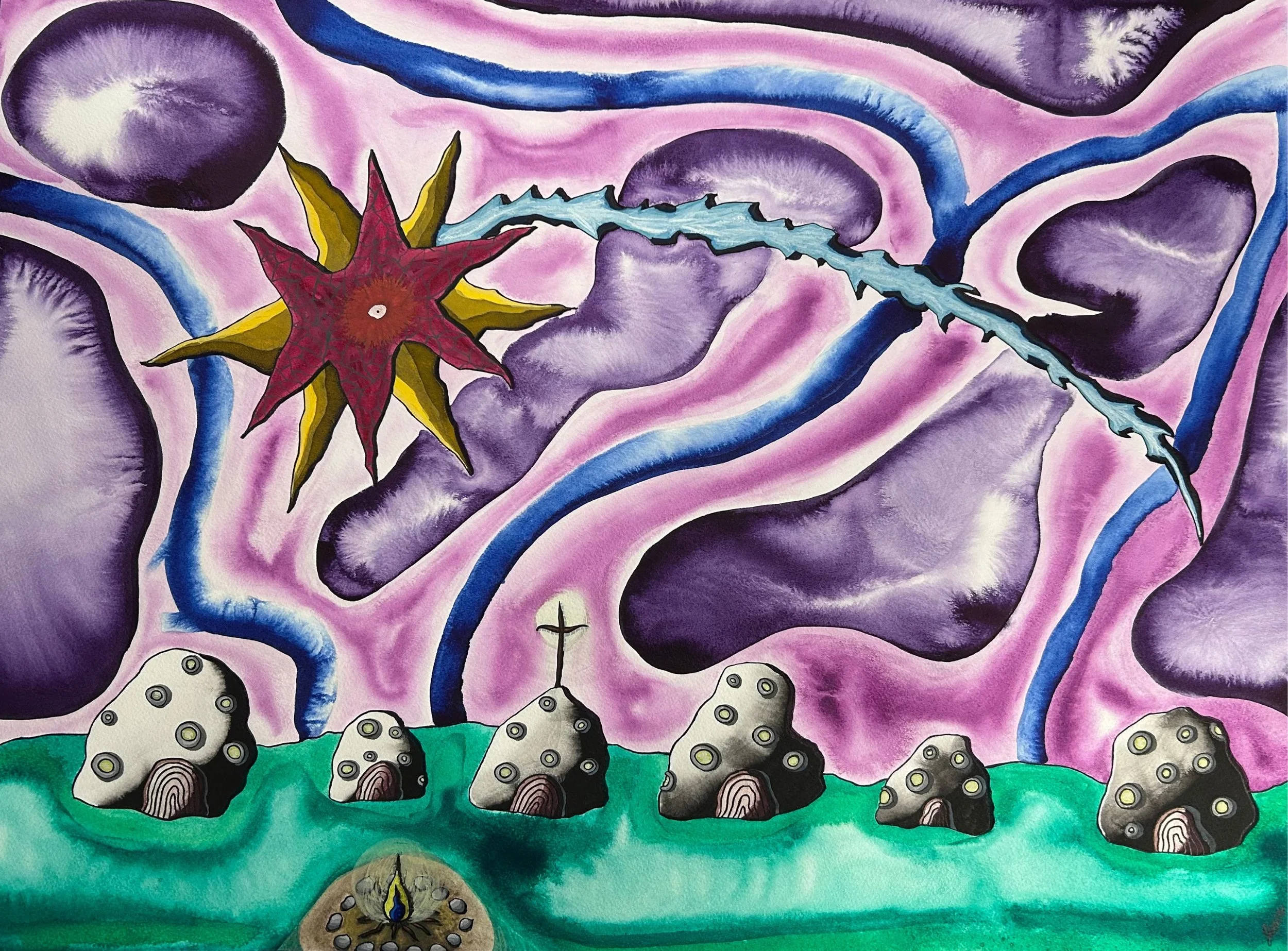 As Above, 2025 - 76.5 x 56.5cm - Watercolor & ink in cotton paper